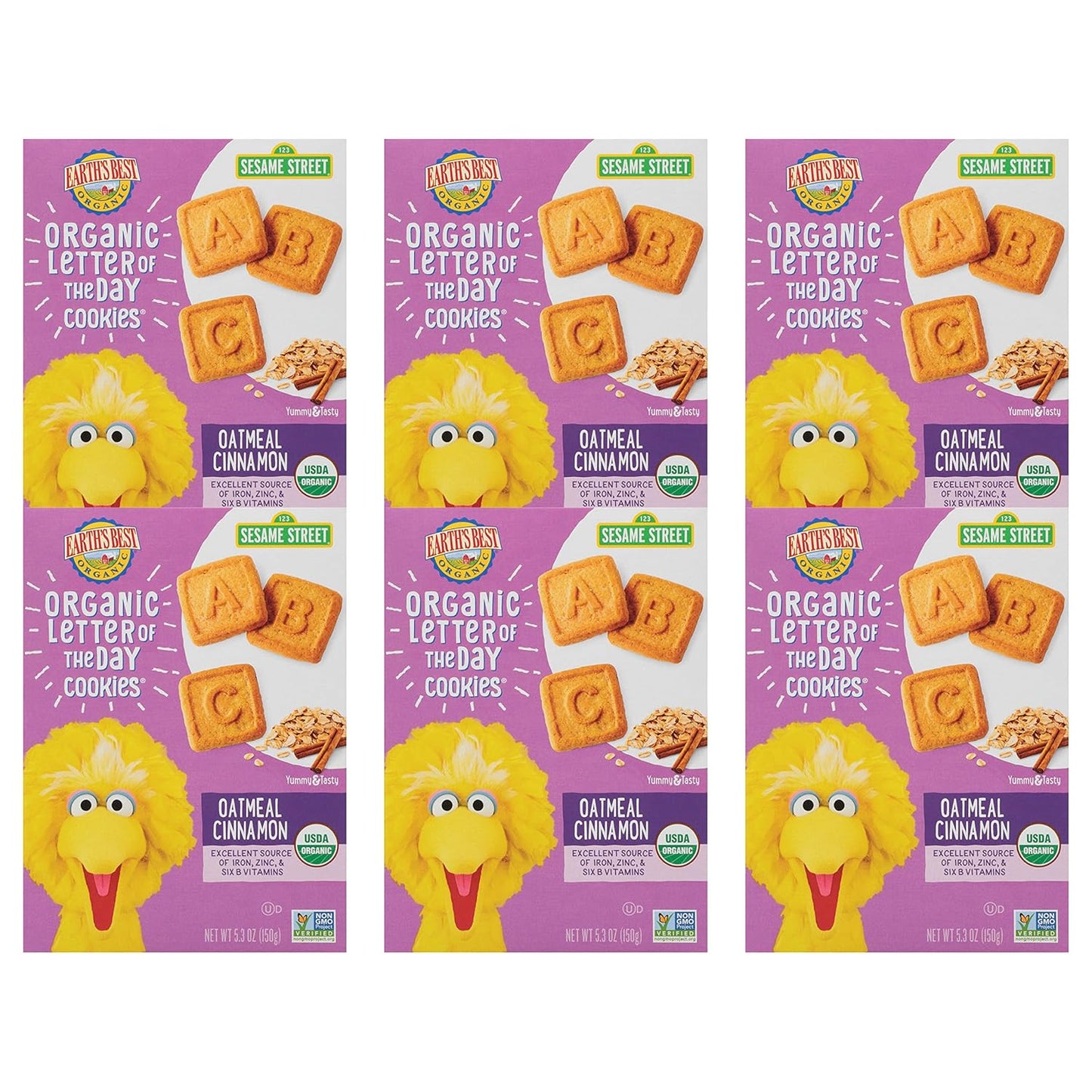 organic-sesame-street-letter-of-the-day-cookies-for-toddlers-2-oatmeal-cinnamon-53-oz-box-pack-of-6---earths-best-kids-snacks-1