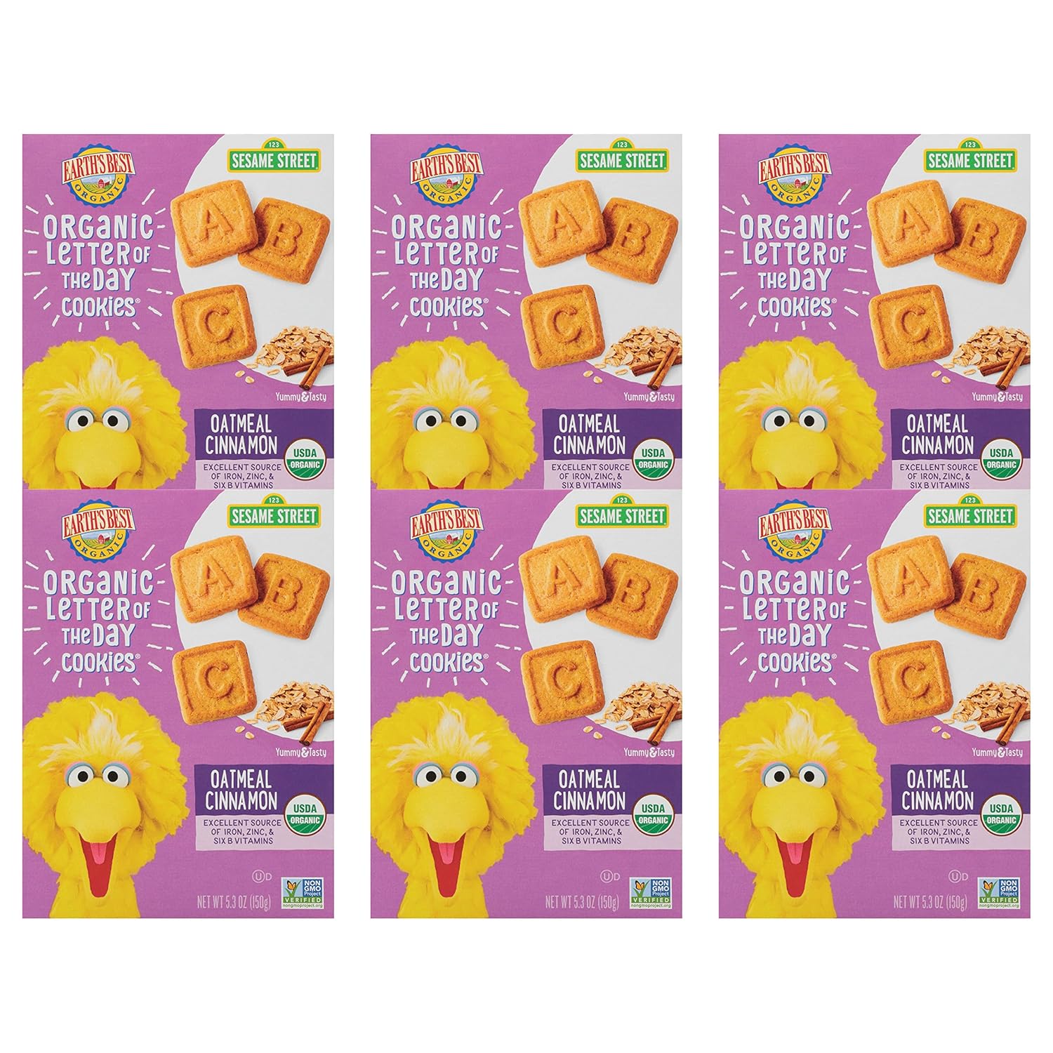organic-sesame-street-letter-of-the-day-cookies-for-toddlers-2-oatmeal-cinnamon-53-oz-box-pack-of-6---earths-best-kids-snacks-1