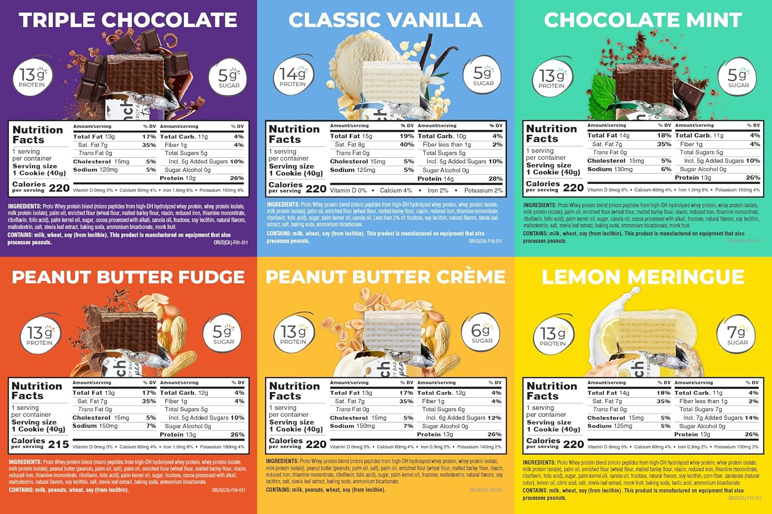 30 Count Power Crunch Protein Wafer Bars Variety Pack - 6 Flavors, 1.4 Ounce Bars - Delicious High Protein Snacks - Espot.com.au