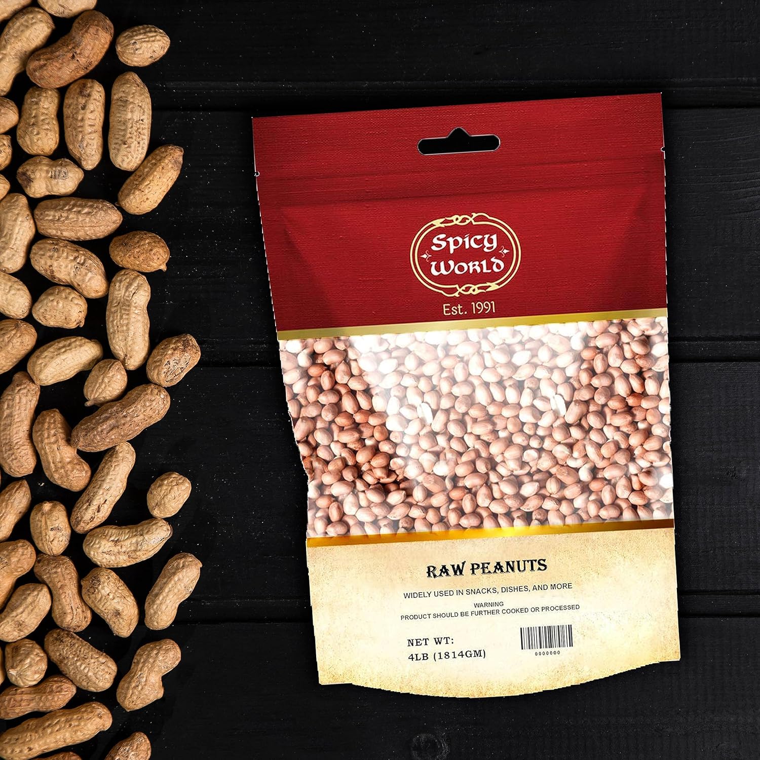 4lb-spicy-world-raw-peanuts---unsalted-whole-with-skin---usa-grown-red-skin-spanish-grade---all-natural-6