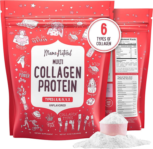 unflavored-mama-natural-multi-collagen-protein-powder---16-oz-pure-collagen-peptides---grass-fed-beef-wild-fish-usa-eggshell---type-i-ii-iii-iv-v-x---hydrolyzed-for-whole-body-collagen-support-1