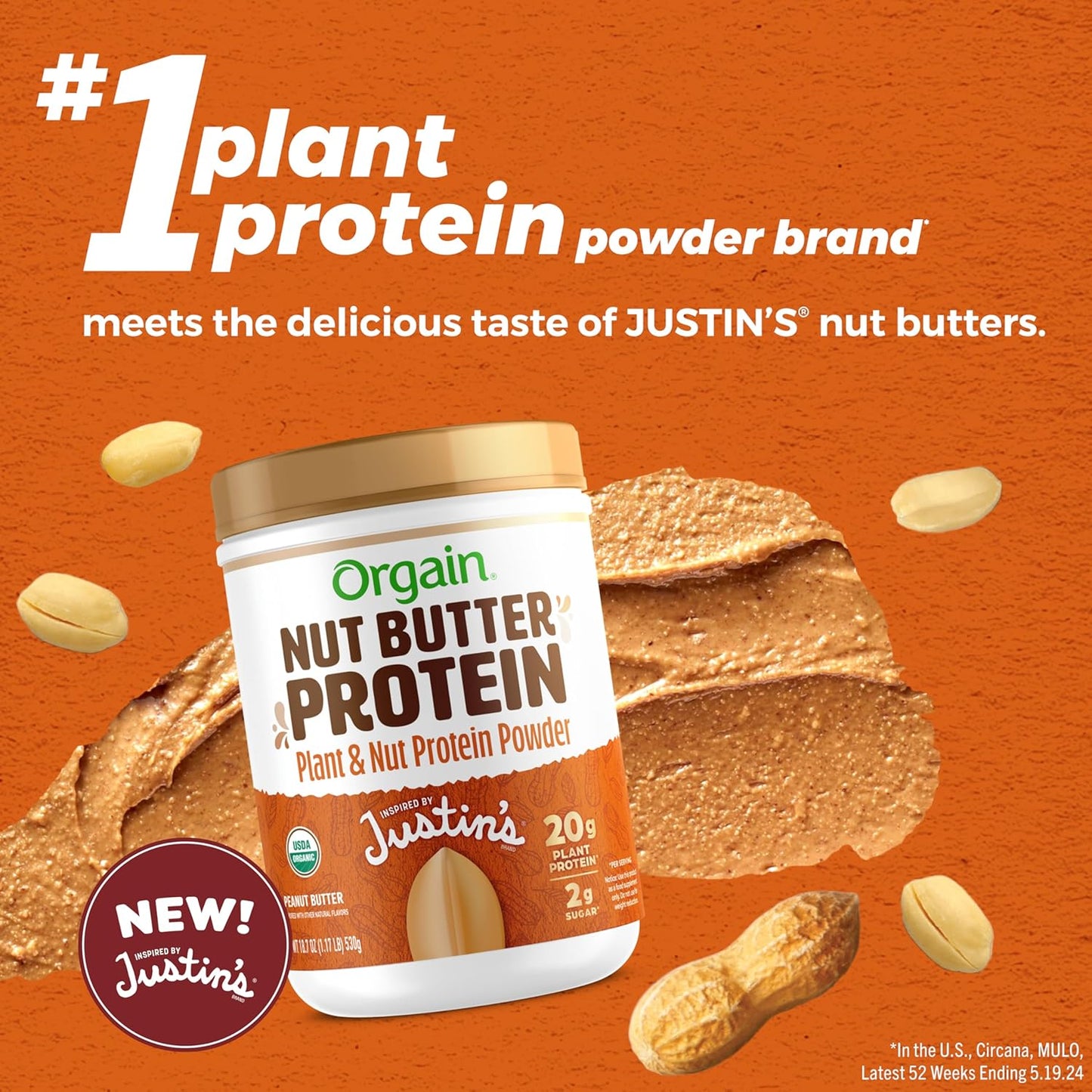 orgain-x-justins-organic-vegan-peanut-butter-protein-powder---20g-plant-protein-gluten-free-dairy-free-no-artificial-flavors---117-lb-3
