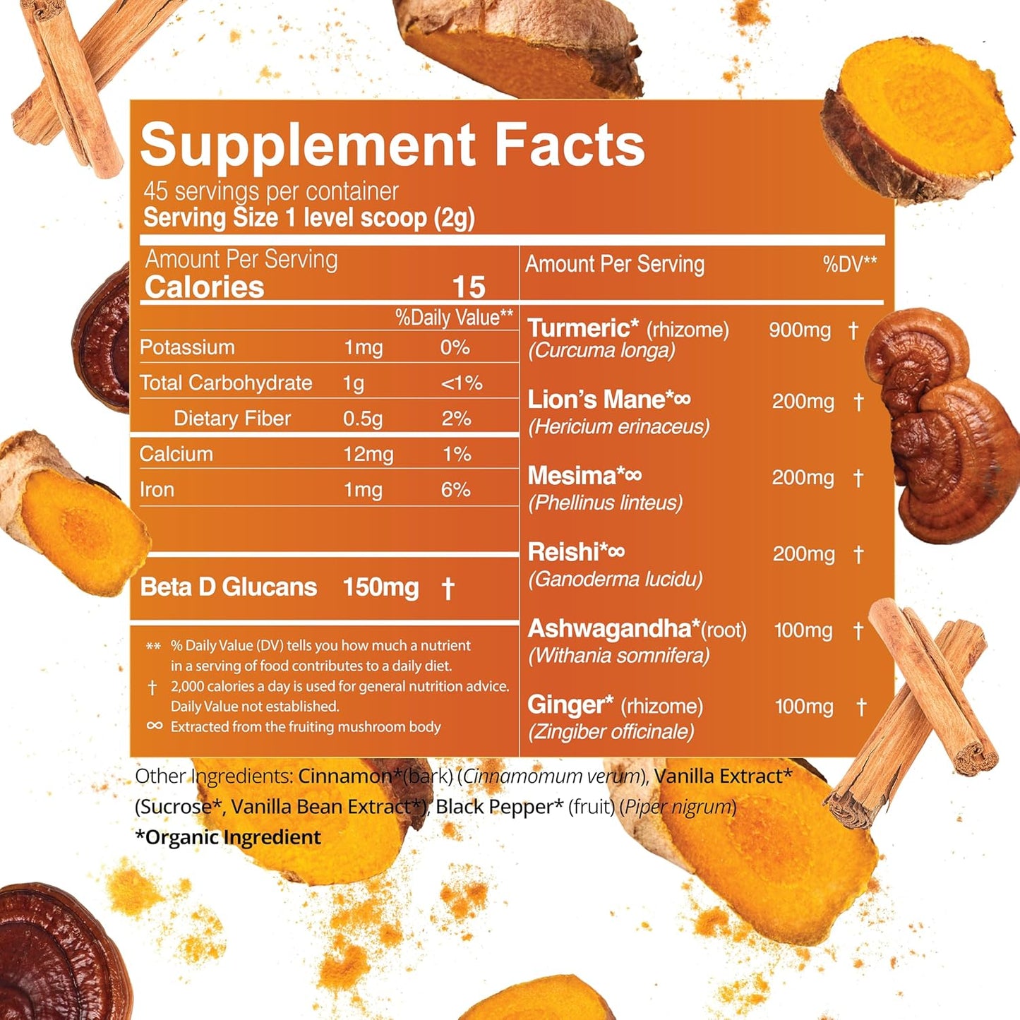 organic-turmeric-latte-powder-with-lions-mane-and-ashwagandha---45-servings-in-resealable-glass-jar---high-curcuminoid-content-for-golden-milk-3