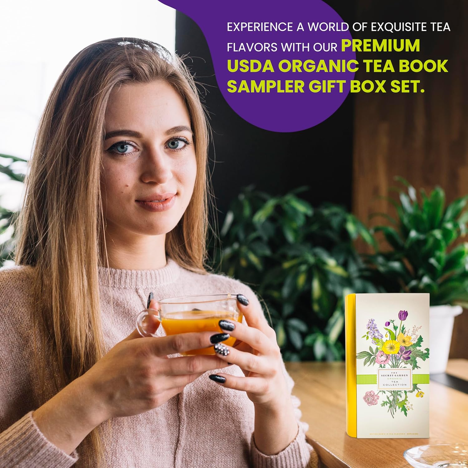 exotic-fruit-and-herbal-tea-bag-sampler-gift-set---80-pack-in-designer-tin-book---assorted-variety-of-premium-organic-black-and-green-teas---individually-wrapped---8-flavors-8