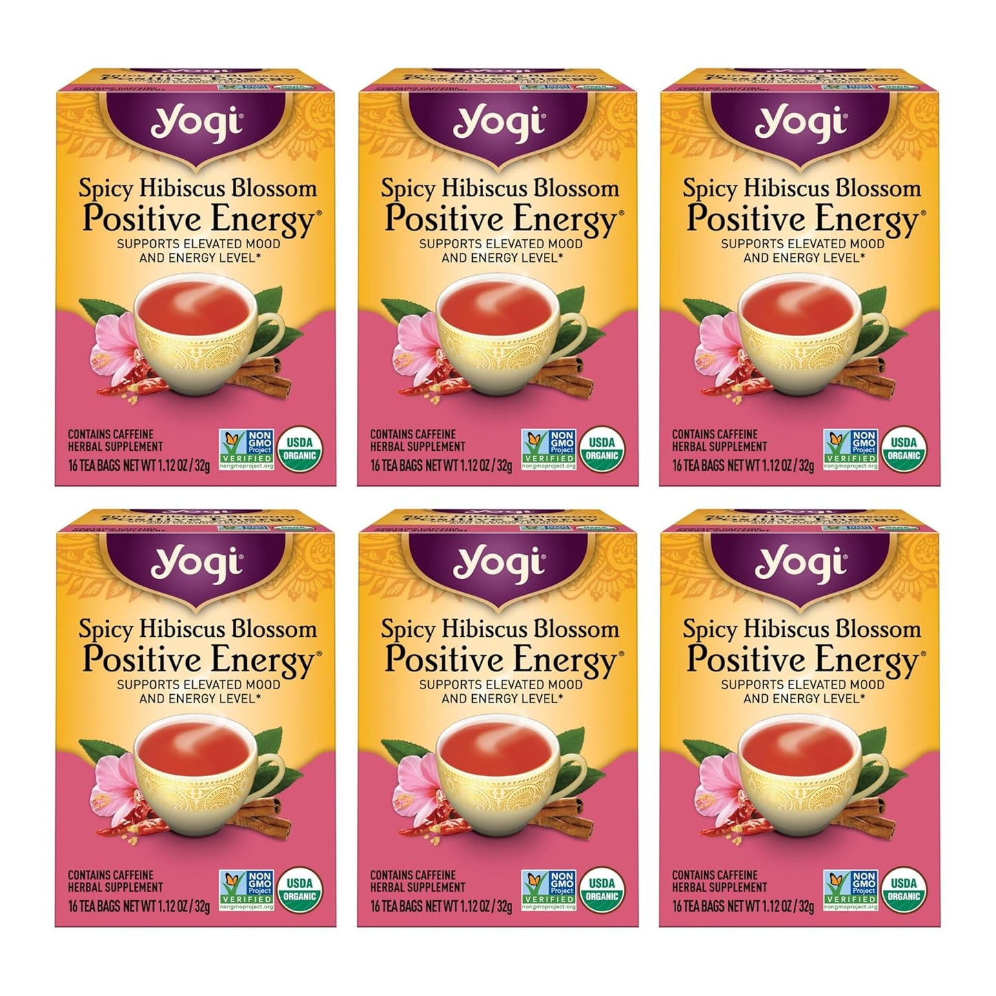 organic-spicy-hibiscus-blossom-positive-energy-tea---96-tea-bags-6-packs---energizing-herbal-blend-with-black-tea-hibiscus-flower-cinnamon-bark---yogi-tea-1
