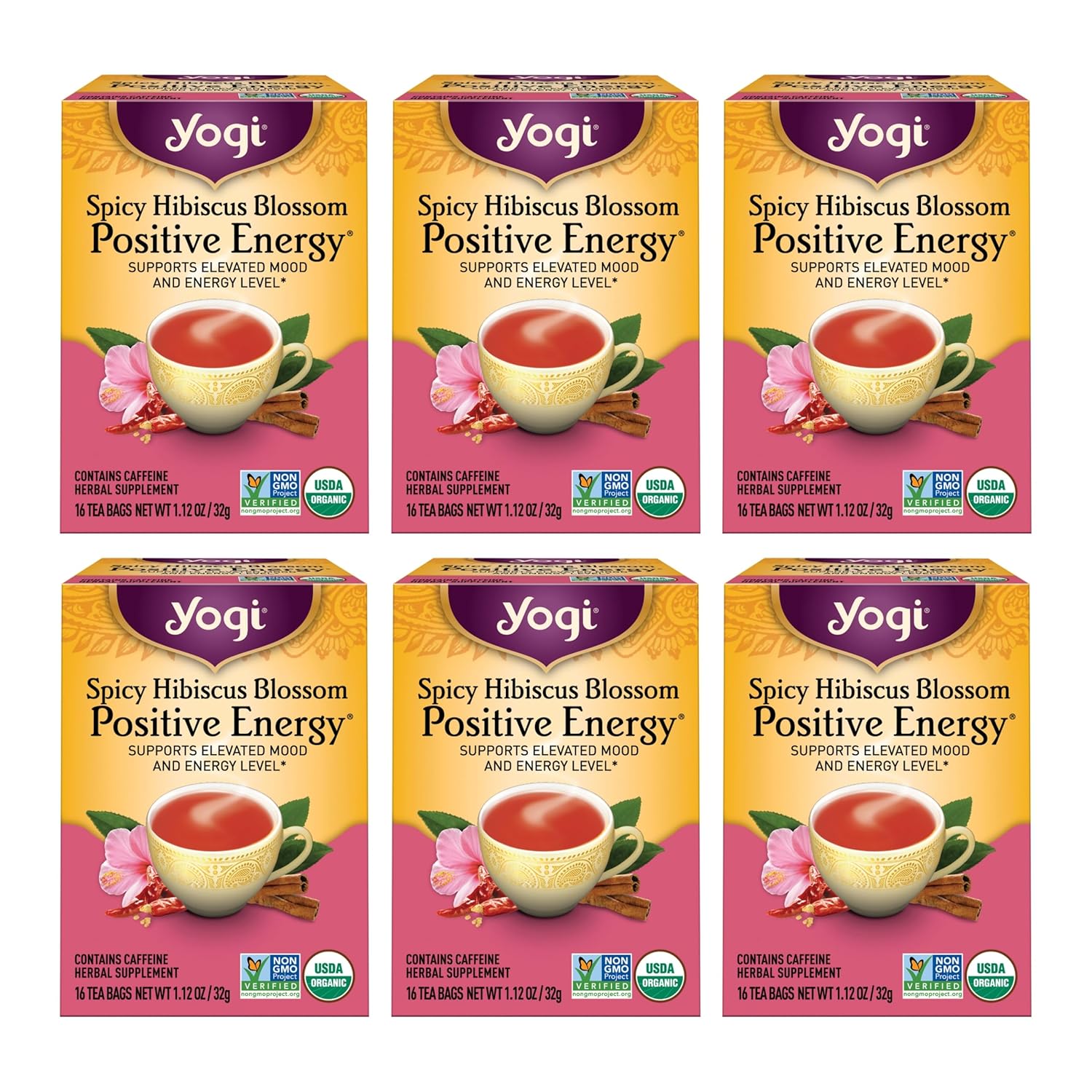 organic-spicy-hibiscus-blossom-positive-energy-tea---96-tea-bags-6-packs---energizing-herbal-blend-with-black-tea-hibiscus-flower-cinnamon-bark---yogi-tea-1