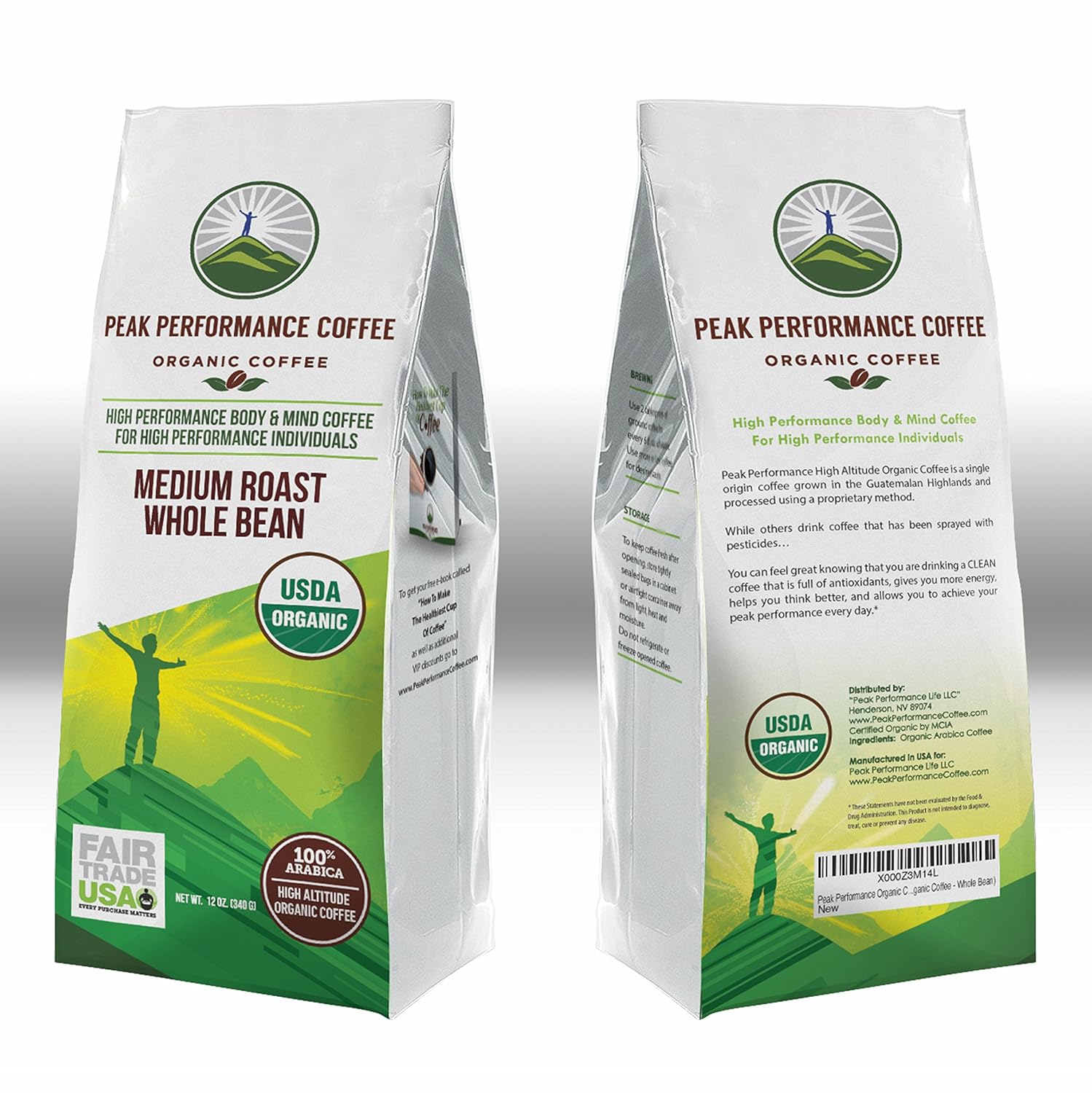 USDA Certified Organic High Altitude Coffee Beans - Fair Trade, Low Acid, Non GMO, Full of Antioxidants - Medium Roast Smooth Tasting Whole Bean Coffee Bag - Espot.com.au