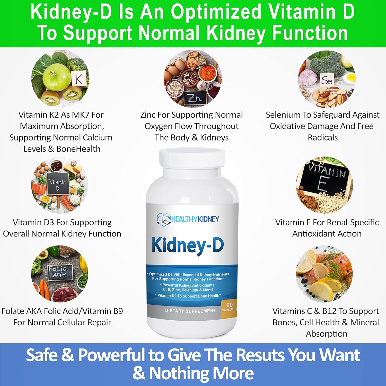 Kidney Restore Kidney-D Supplement with Vitamin D3 for Optimal Kidney Support and Health - Espot.com.au