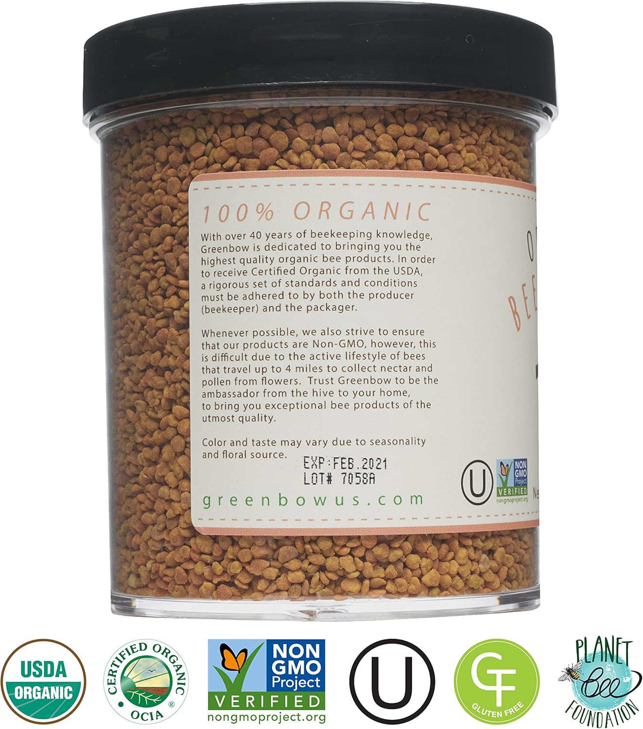 organic-greenbow-bee-pollen-usda-certified-non-gmo-halal-kosher---pure-superfood-with-proteins-vitamins-minerals---gluten-free---311g-3