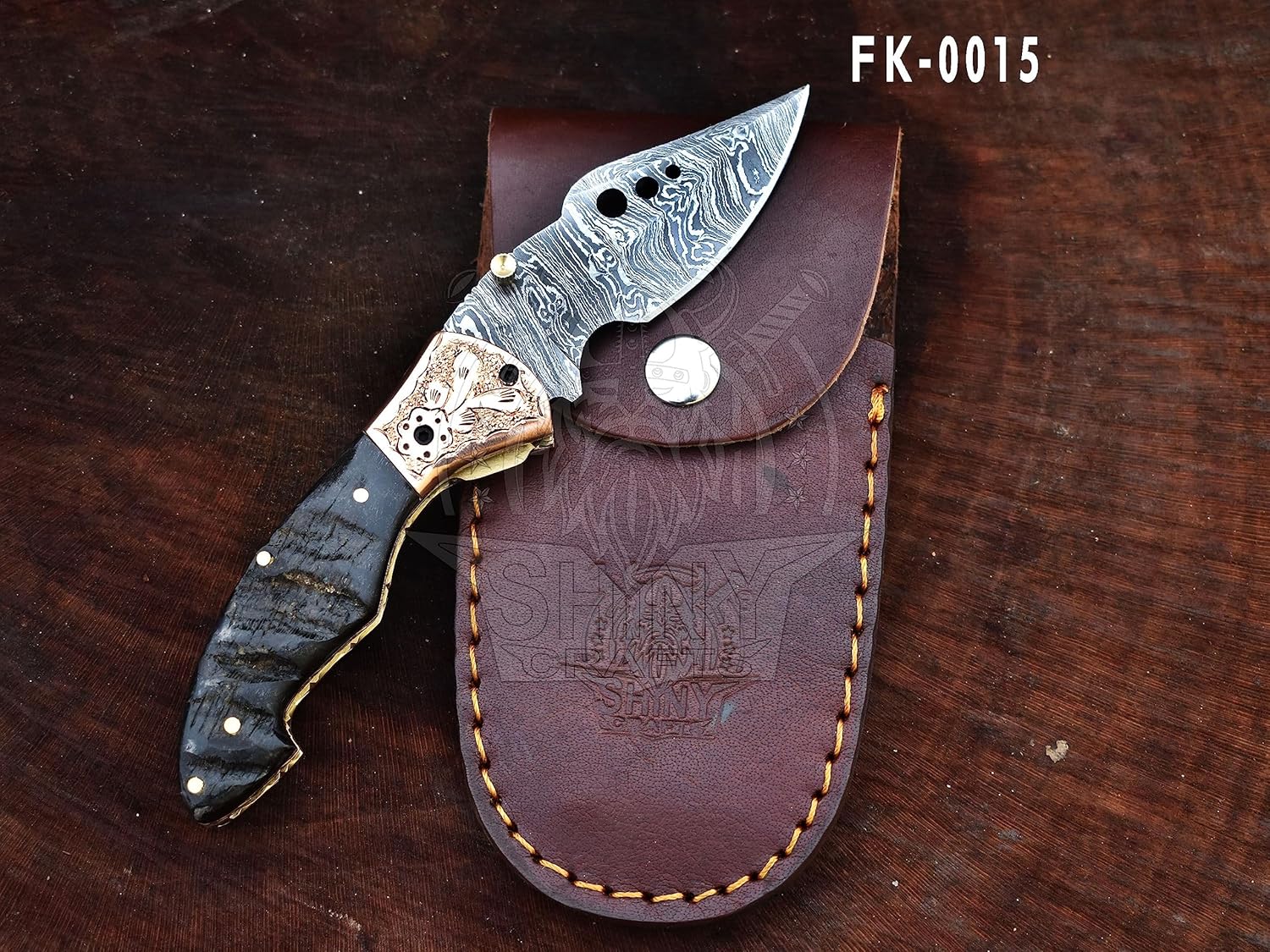 damascus-hunting-knife-with-leather-sheath---otf-tactical-pocket-knife-for-men---everyday-carry-plainedge-blade---shiny-crafts-fk-15-4