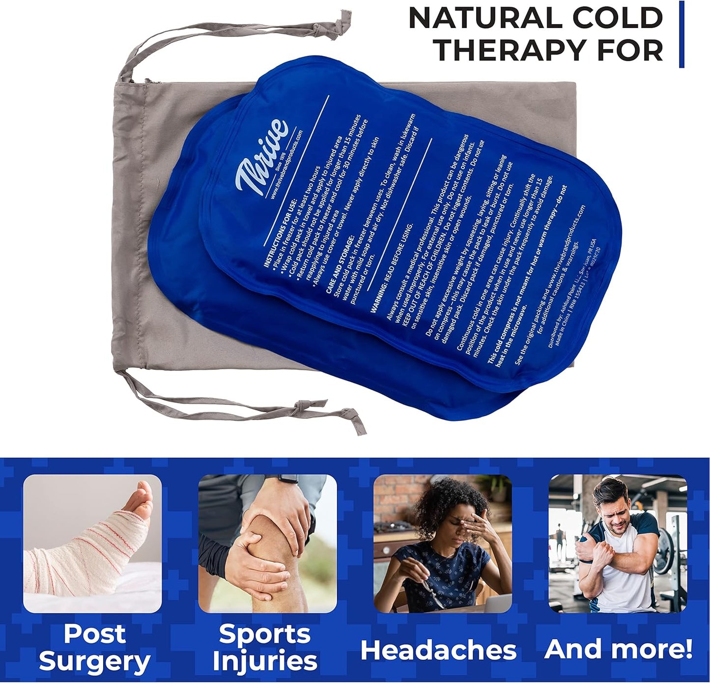 set-of-2-thrive-reusable-gel-ice-packs-for-injuries---fsa-hsa-approved-cold-compress-for-pain-relief-in-knee-shoulder-ankle-wrist-neck-and-back---soft-flexible-ice-pack-8