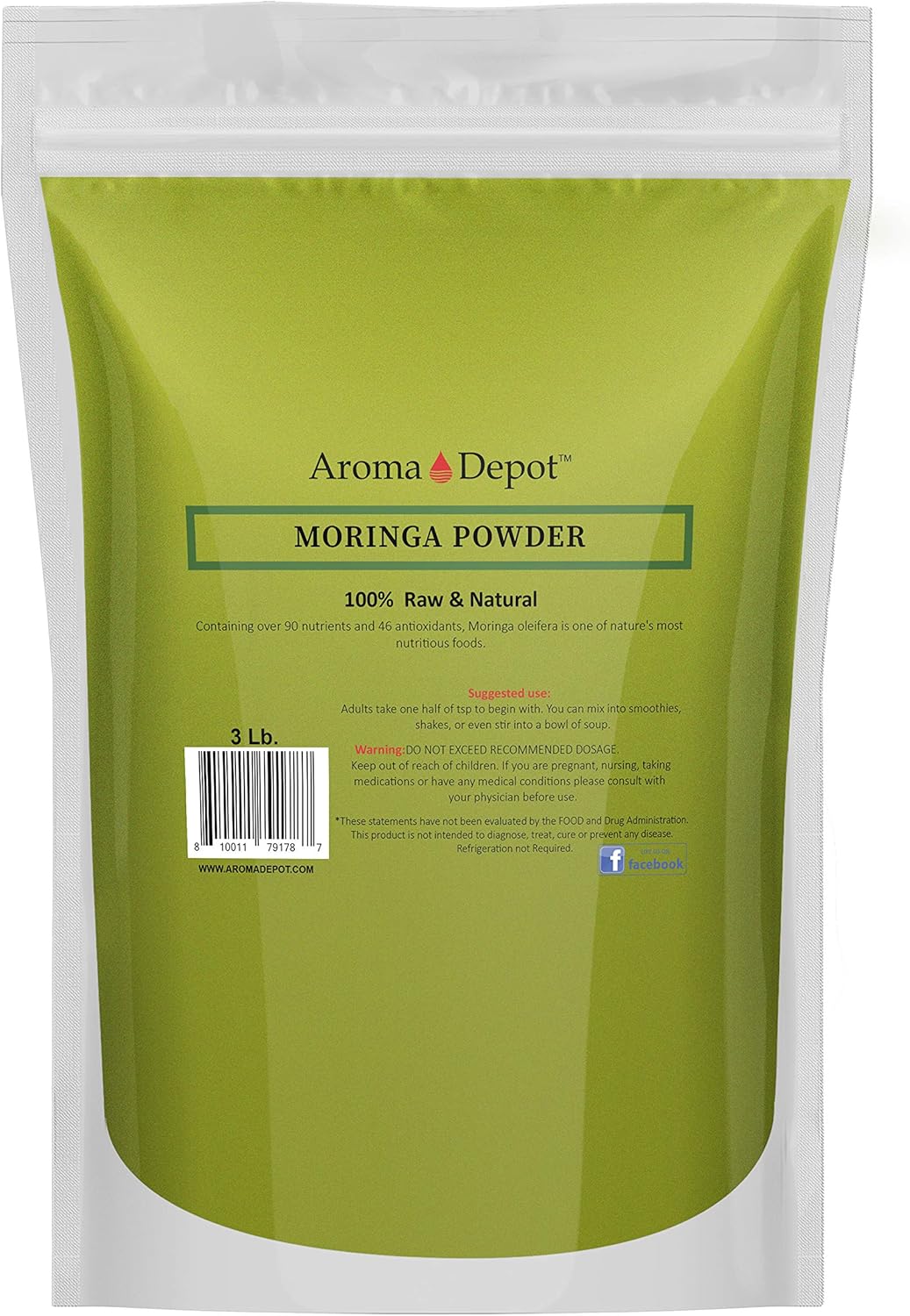 aroma-depot-3lb-raw-moringa-powder---keto-vegan---high-in-vitamin-c---ideal-for-food-tea-juice-coffee---non-gmo-gluten-free---from-india-1