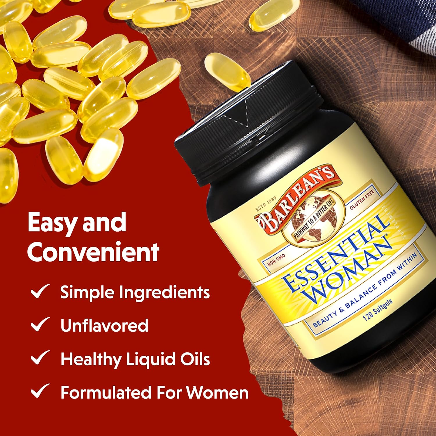barleans-essential-woman-capsules---hormonal-balance-supplement-with-flaxseed-evening-primrose-oil-soy-isoflavones---omega-3-6-9-and-gla---120-count-4