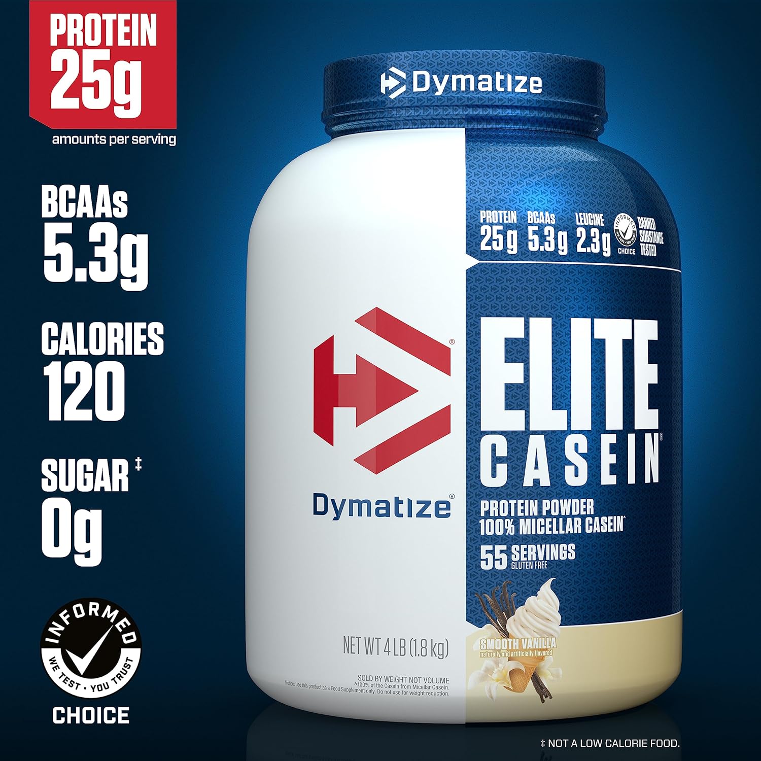 dymatize-elite-casein-protein-powder---100-micellar-casein-25g-protein-54g-bcaas-23g-leucine---muscle-building-amino-acids-slow-absorbing-smooth-vanilla-flavor-4-lb---ideal-for-overnight-recovery-2