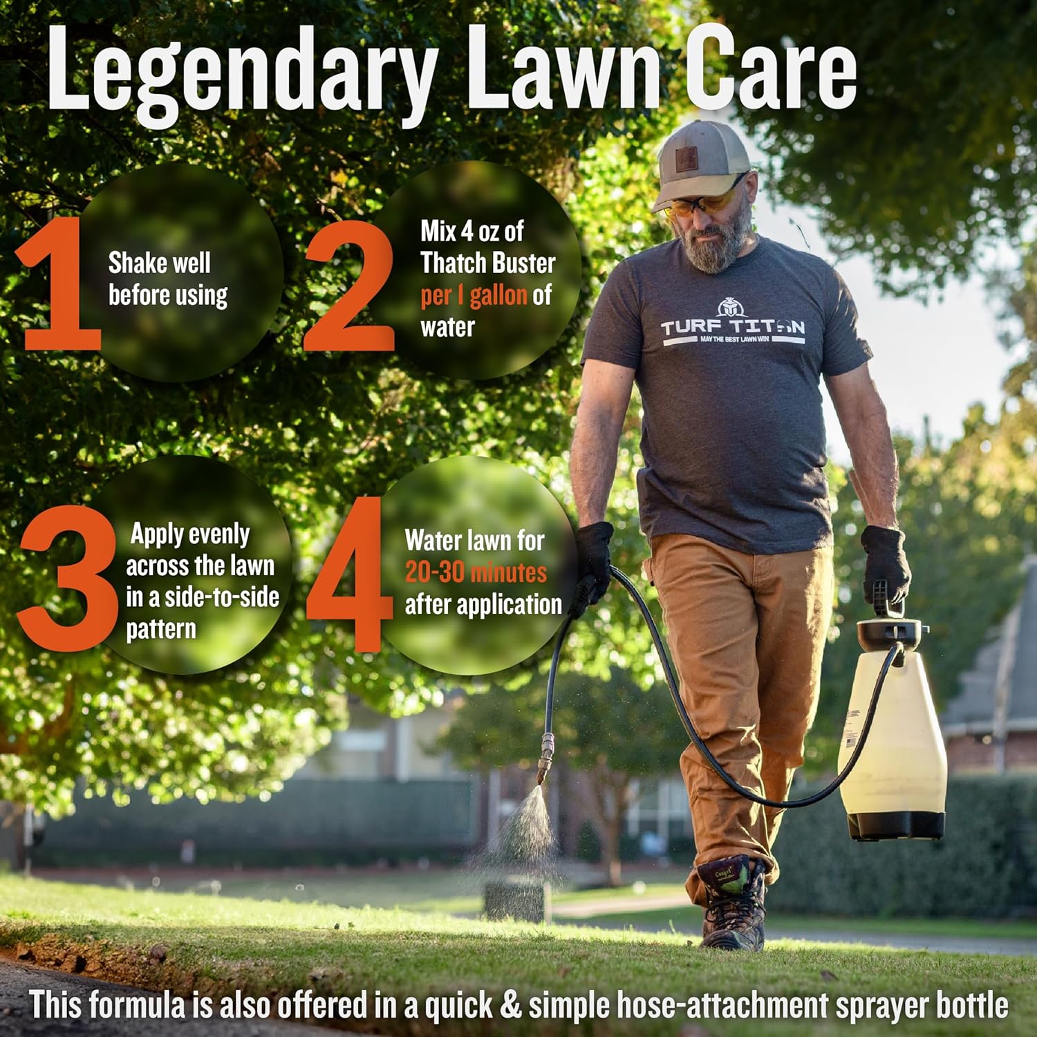 Turf Titan Thatch Buster - Natural Lawn Aerator and Grass Dethatcher - Probiotic Solution for Better Lawn Drainage, Soil Health, and Strength (32oz) - Espot.com.au
