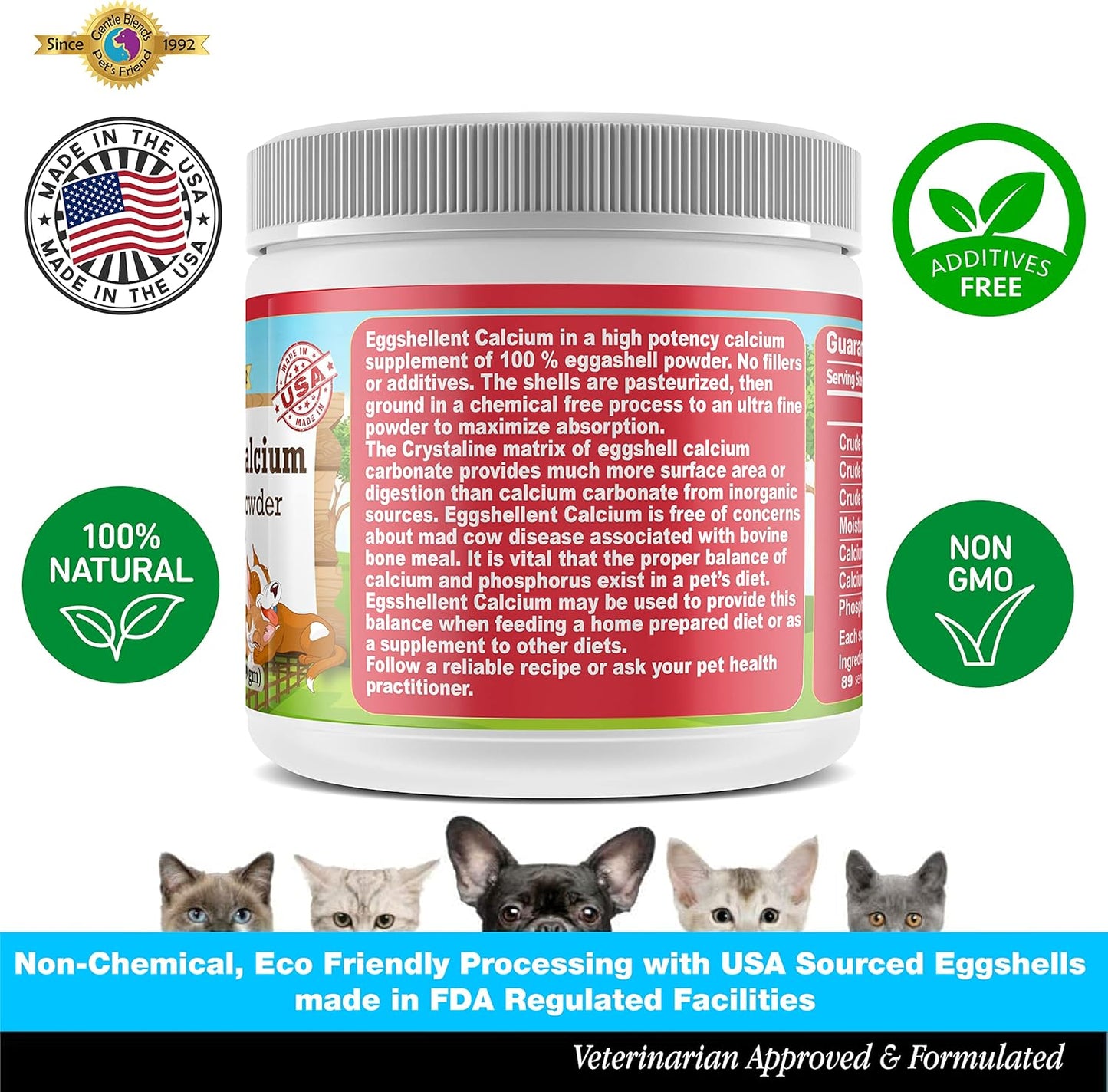 pets-friend-eggshellent-calcium---fine-eggshell-powder-supplement-for-dogs-and-cats---strong-hip-joint-support---natural-dietary-supplement---no-additives---trusted-since-1992-3