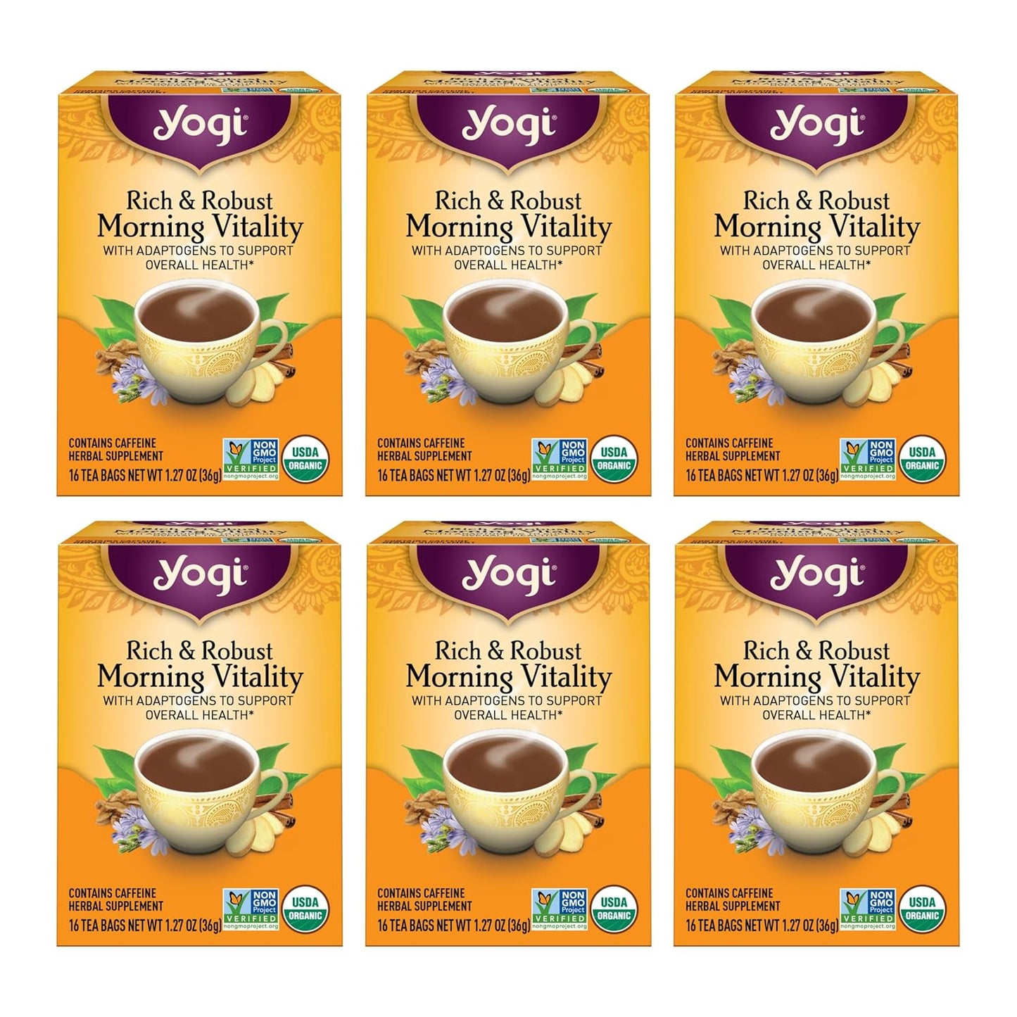 organic-morning-vitality-tea-bags---pack-of-96---energizing-adaptogen-tea-with-puerh-leaf-chicory-root-cinnamon---yogi-tea-1