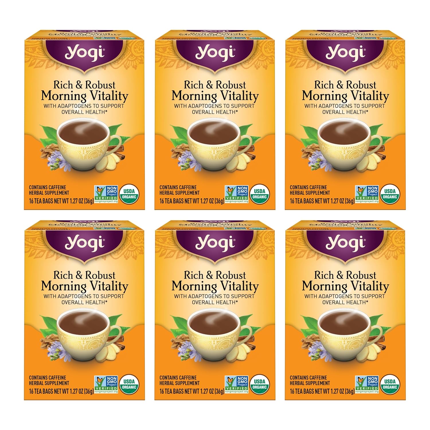 organic-morning-vitality-tea-bags---pack-of-96---energizing-adaptogen-tea-with-puerh-leaf-chicory-root-cinnamon---yogi-tea-1