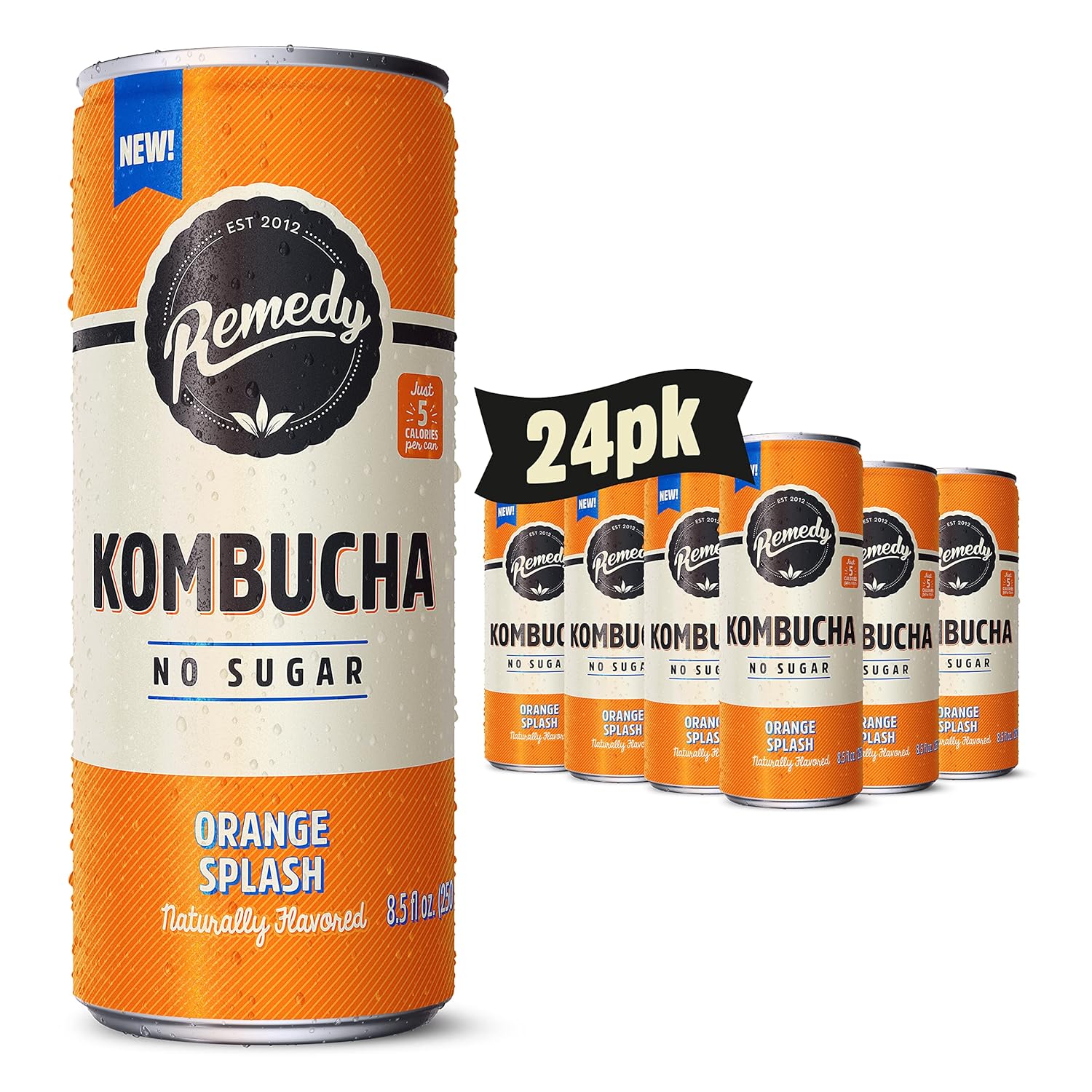 organic-remedy-kombucha-tea-variety-pack---6-flavors-85-fl-oz-24-pack-with-orange-splash---refreshing-probiotic-drink-9