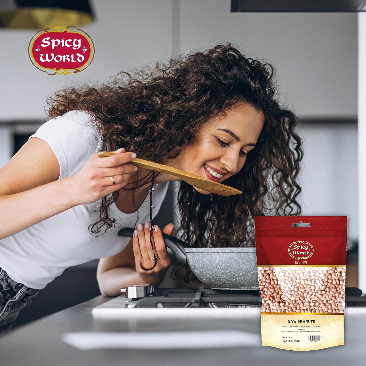 4lb-spicy-world-raw-peanuts---unsalted-whole-with-skin---usa-grown-red-skin-spanish-grade---all-natural-5