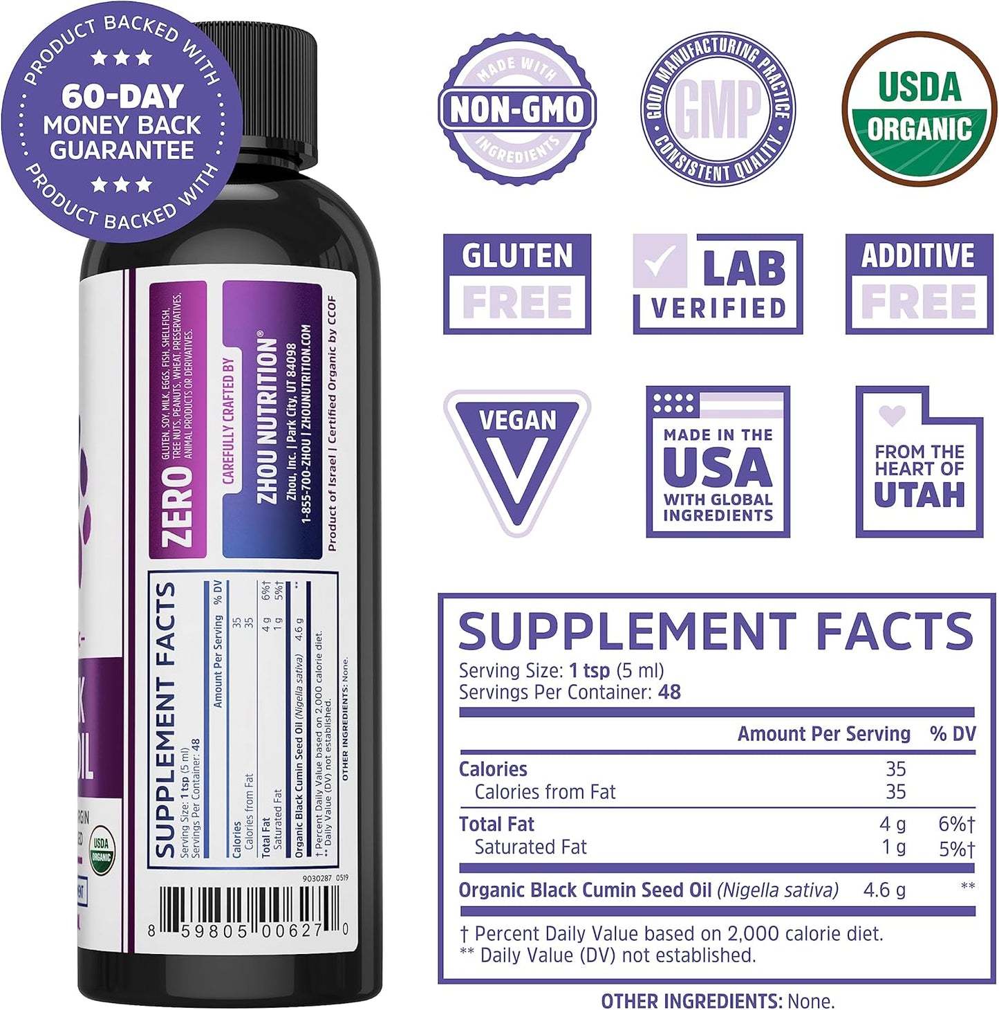 organic-black-seed-oil---cold-pressed-omega-3-6-9-antioxidant-for-immune-support-joints-digestion-hair-skin---vegan-gluten-free-non-gmo---8oz-bottle-by-zhou-2
