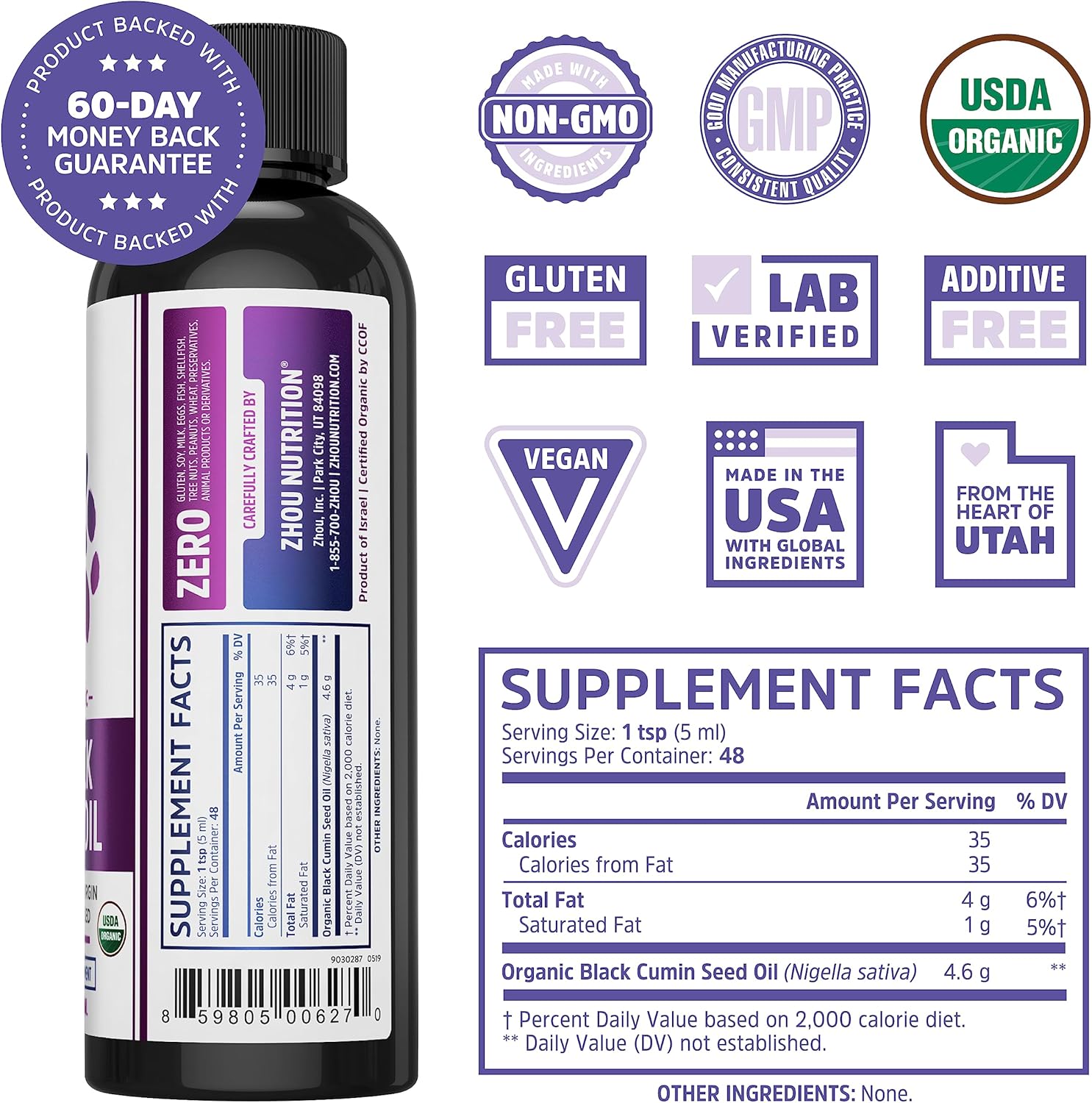 organic-black-seed-oil---cold-pressed-omega-3-6-9-antioxidant-for-immune-support-joints-digestion-hair-skin---vegan-gluten-free-non-gmo---8oz-bottle-by-zhou-2