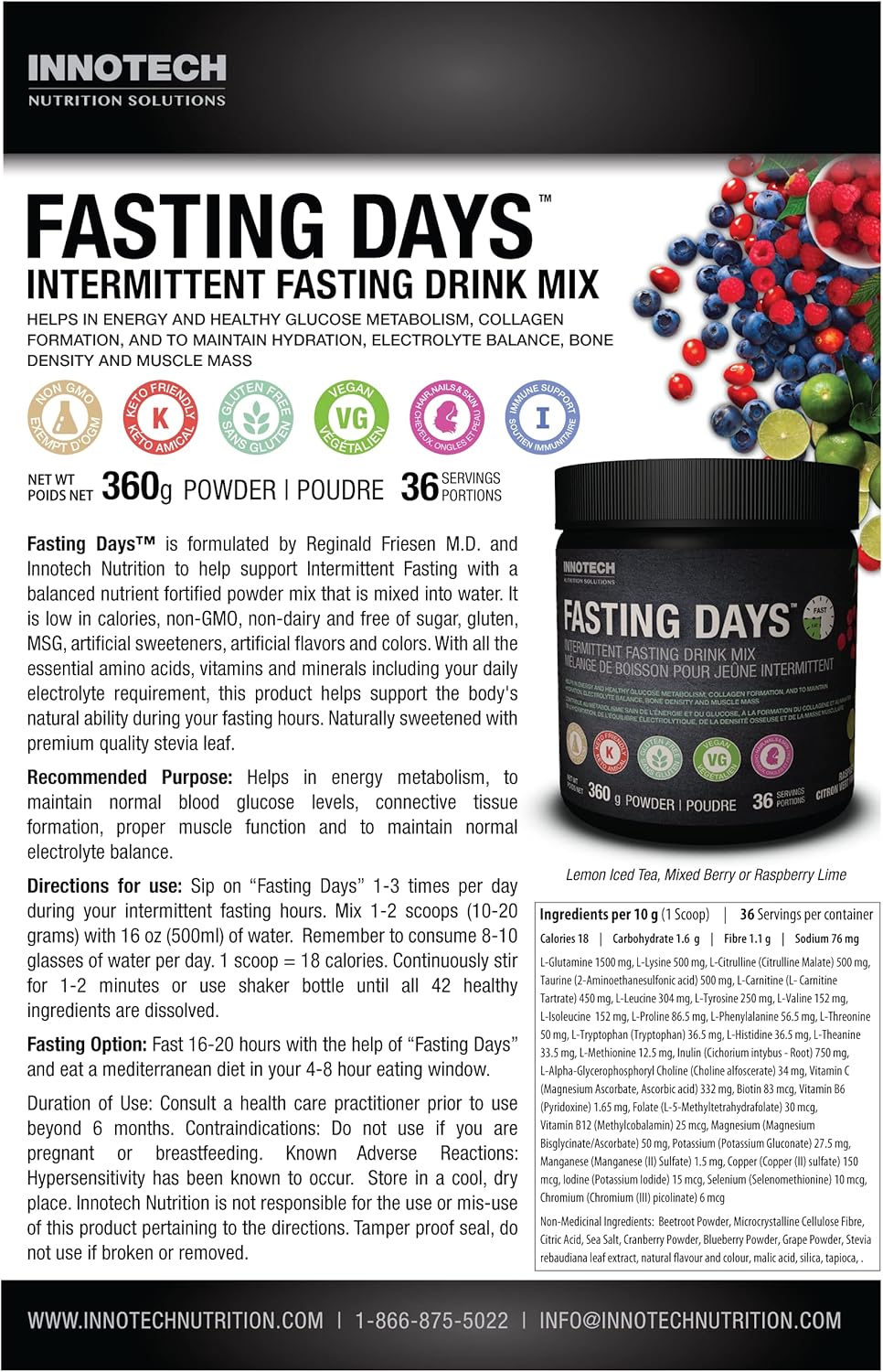 innotech-nutrition-fasting-days-drink-mix---raspberry-lime---360g-42-essential-ingredients-intermittent-fasting-4