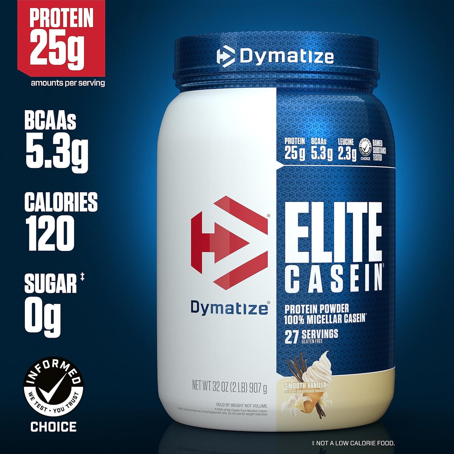 dymatize-elite-casein-protein-powder---slow-absorbing-muscle-building-amino-acids---25g-protein---100-micellar-casein---54g-bcaas---23g-leucine---overnight-recovery---smooth-vanilla---2lb-2