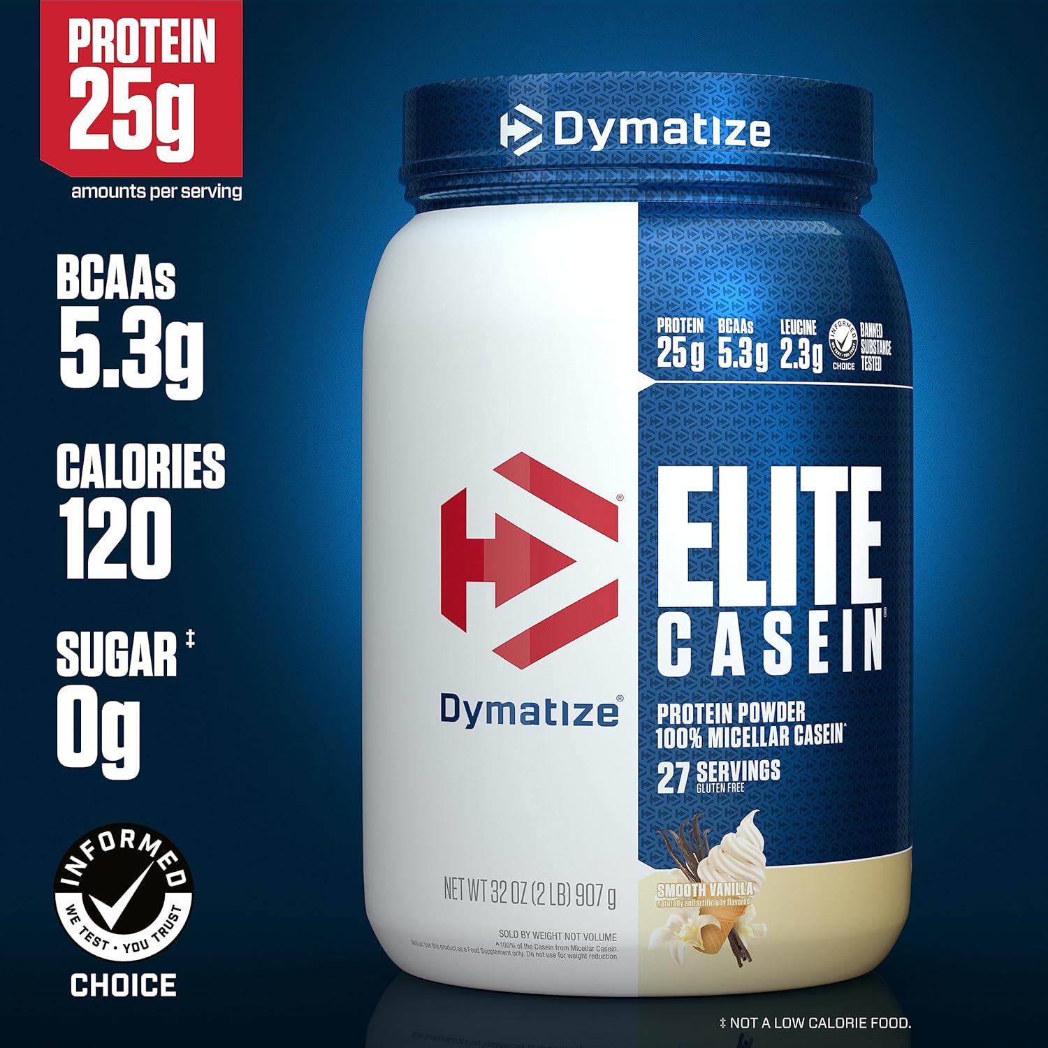 dymatize-elite-casein-protein-powder---slow-absorbing-muscle-building-amino-acids---25g-protein---100-micellar-casein---54g-bcaas---23g-leucine---overnight-recovery---smooth-vanilla---2lb-2
