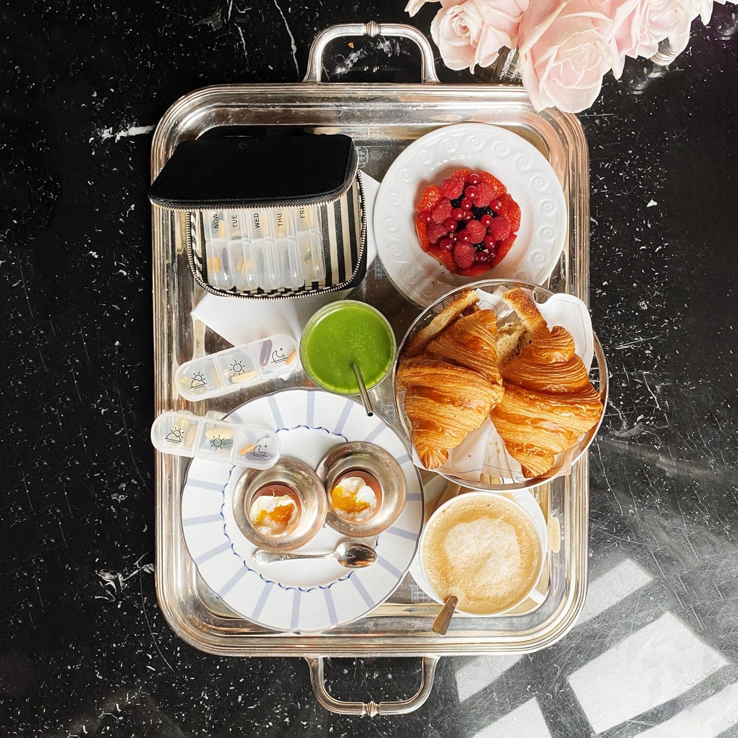 personalized-travel-pill-organizer-with-monogramming---black-daily-medication-case-for-travel-vitamin-container-for-traveling-7