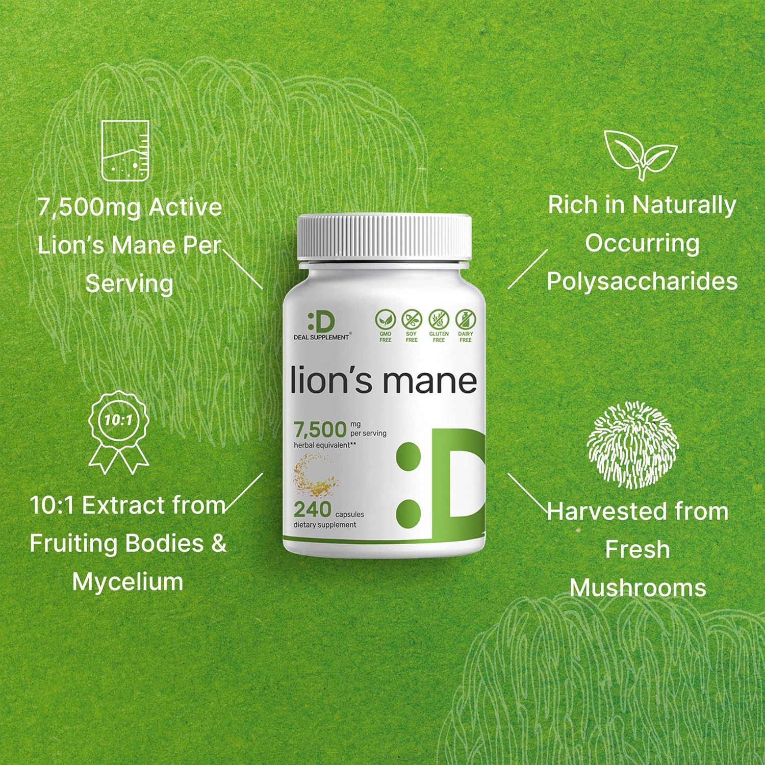 lions-mane-mushroom-supplement-7500mg-240-capsules---fruiting-body-mycelium-extract---brain-immune-support---non-gmo---deal-supplement-4