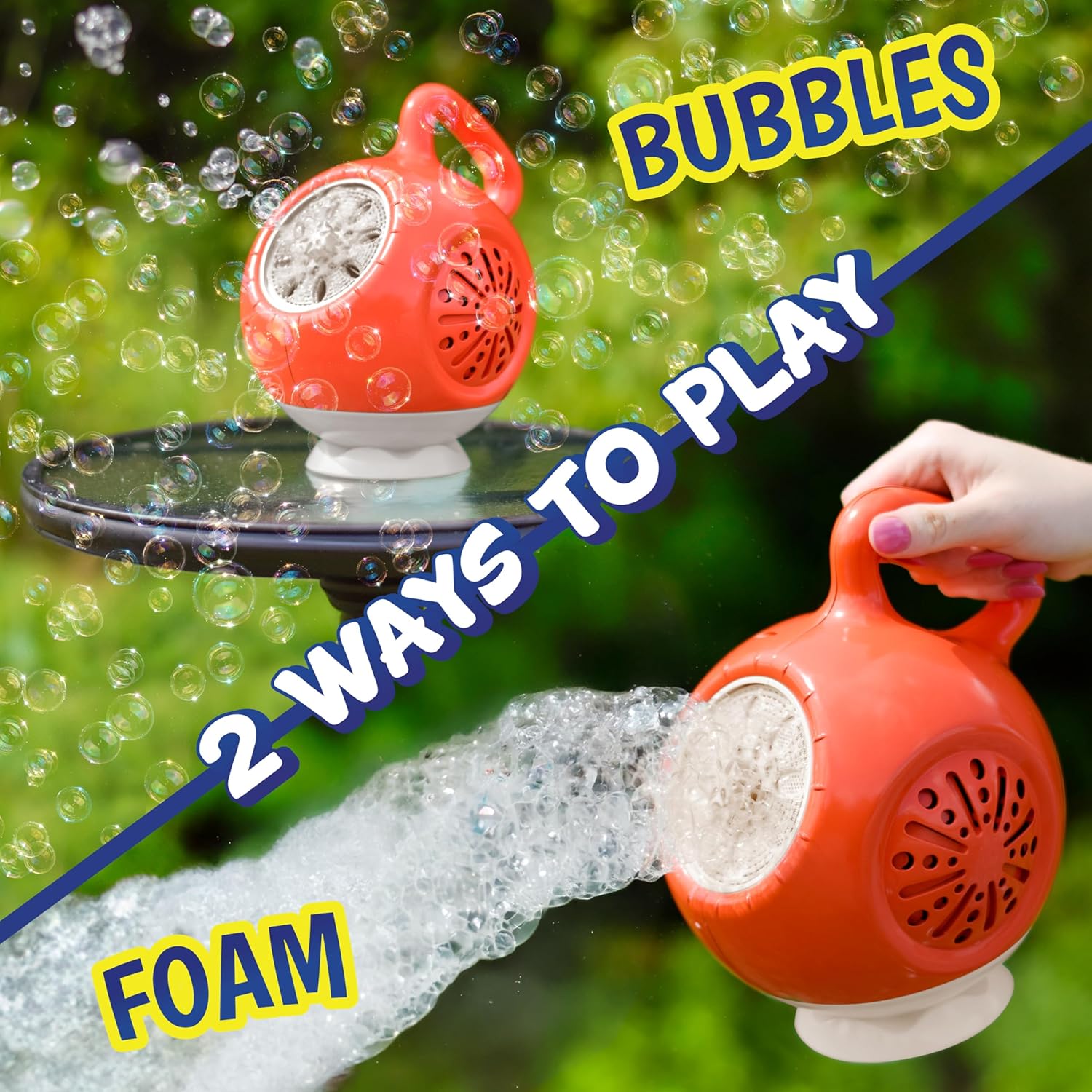 adjustable-bubble-and-foam-machine---portable-rechargeable-bubble-blower-for-parties---includes-4oz-bubble-solution---fun-for-kids-teens-and-adults-2
