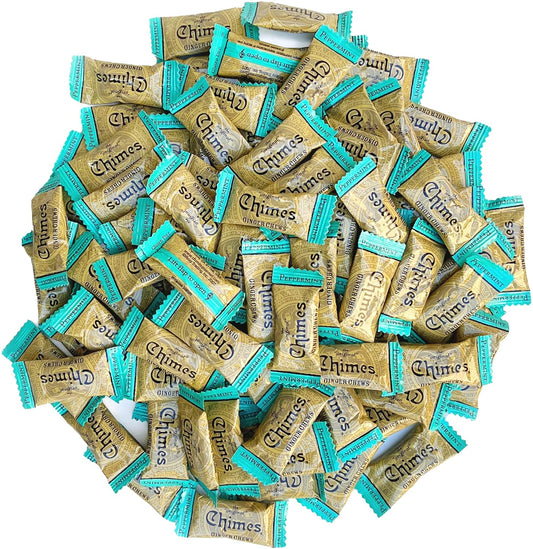 Premium Natural Chimes Peppermint Ginger Chews - 1 lb Bag (16 oz) Individually Wrapped Chewy Ginger Candy - Espot.com.au