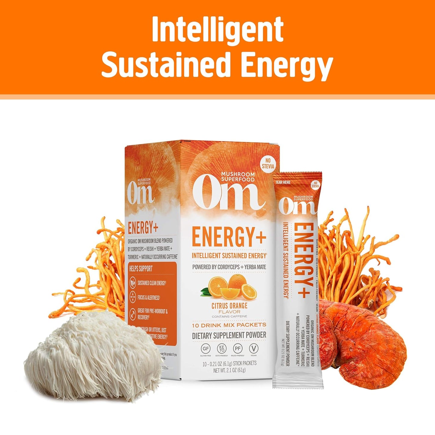 citrus-orange-mushroom-superfood-energy-drink-mix---10-pack-single-serve-with-cordyceps-yerba-mate-tumeric-vitamin-b-complex---pre-workout-immune-support-blend-2