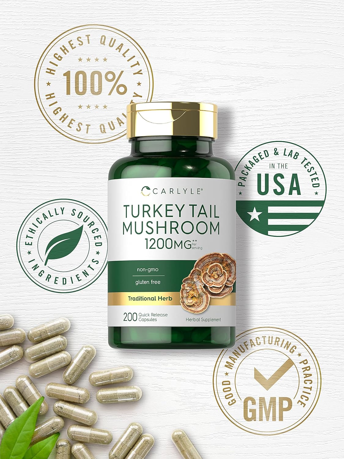 carlyle-turkey-tail-mushroom-capsules---1200mg-200-count---non-gmo-and-gluten-free-extract-for-immune-support-5