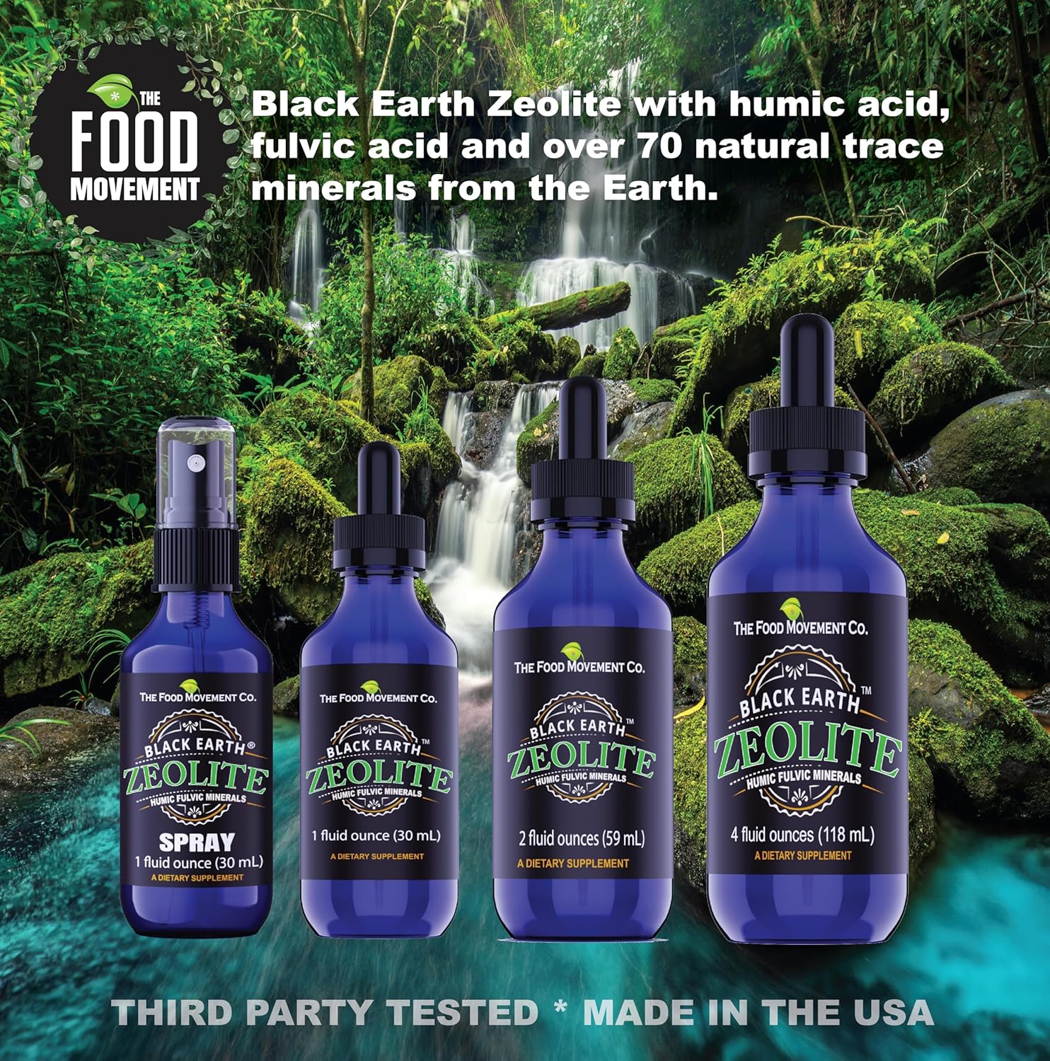 Black Earth Zeolite with Humic Fulvic Acids Trace Minerals Liquid Drops Supplement for Detox, Gut Health, Immune Support - 2oz for Adults and Kids - Espot.com.au