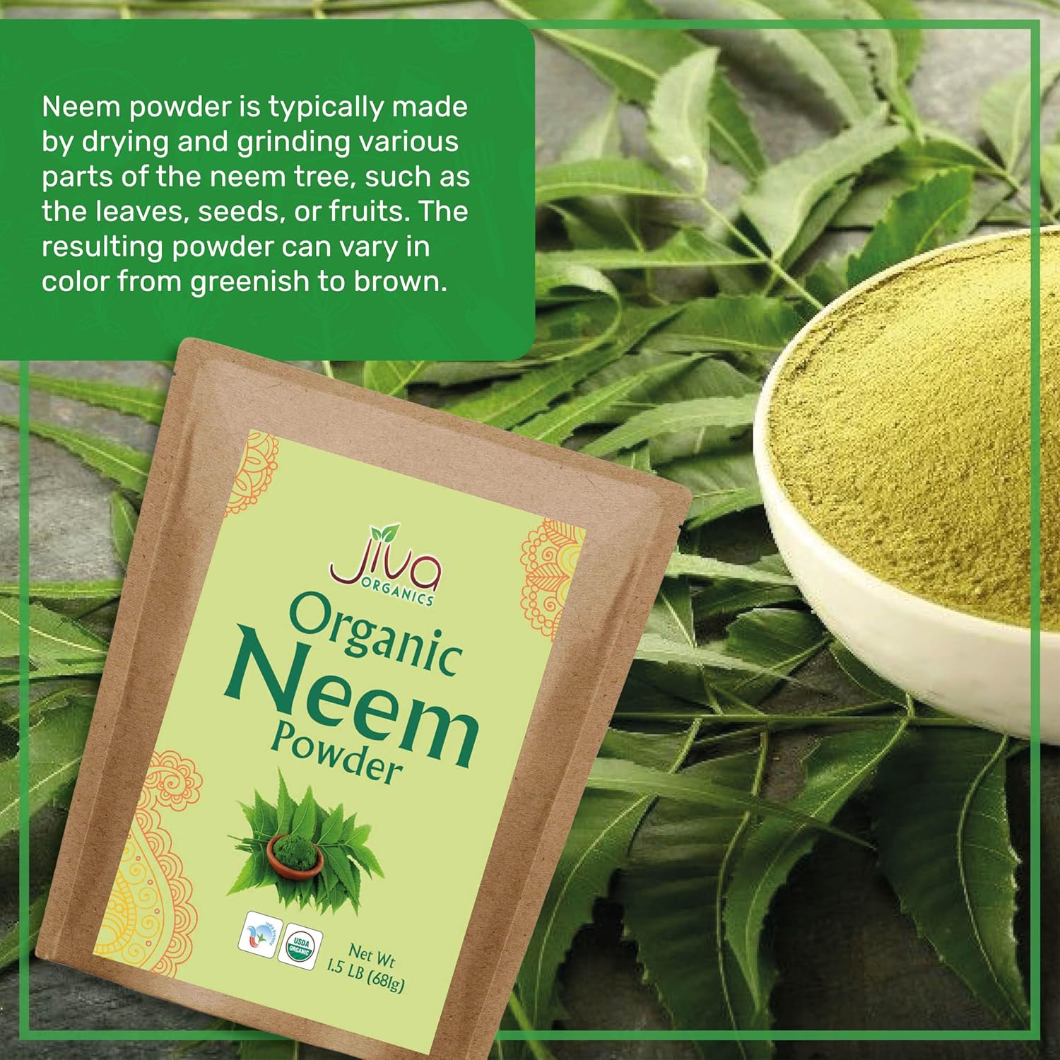 organic-neem-leaf-powder---15-lb-bulk-bag---ayurvedic-herb-for-eating-skin-gums---pure-natural-azadirachta-indica---jiva-organics-3