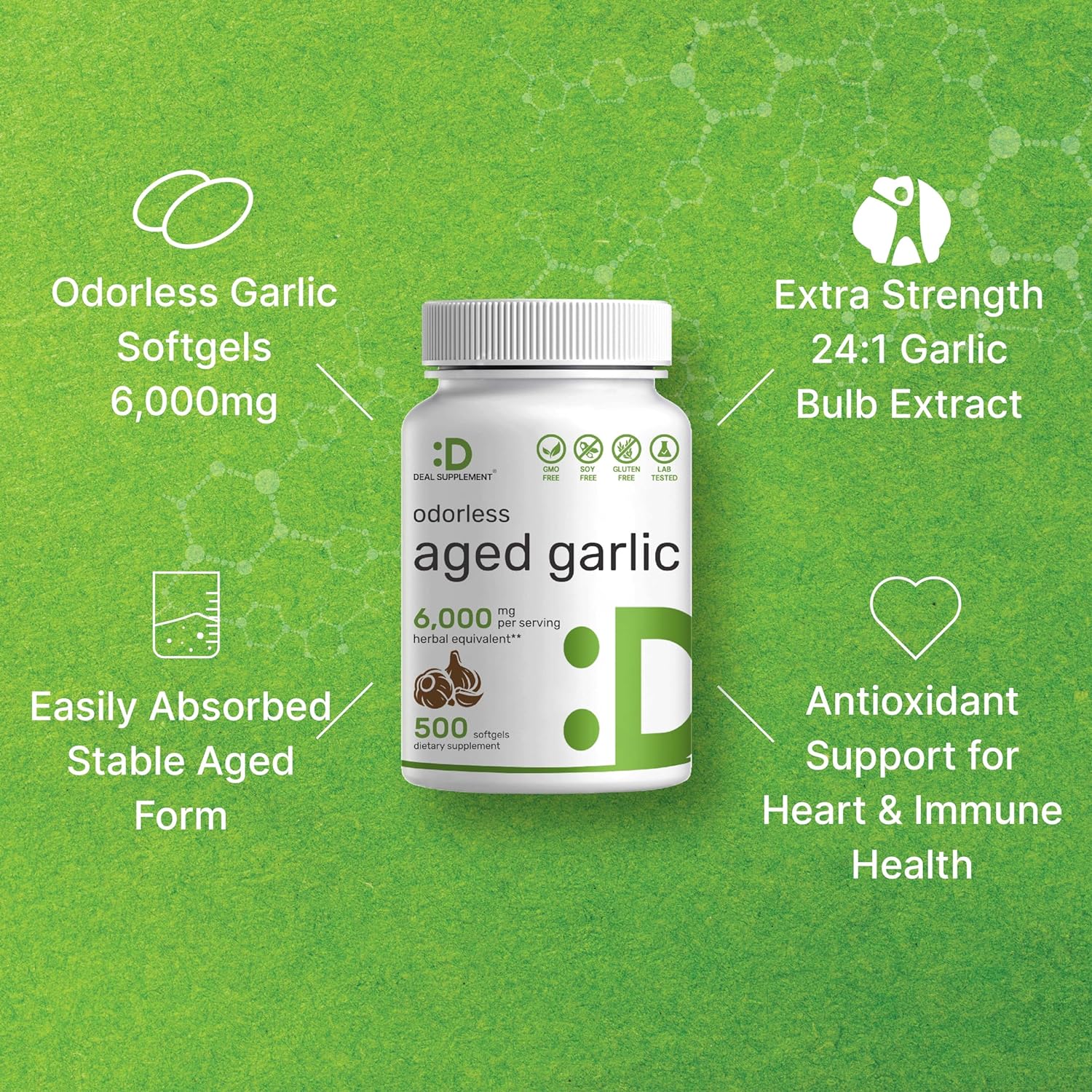 6000mg-odorless-aged-garlic-softgels---500-pills-241-garlic-oil-extract-allium-sativum-source-heart-immune-support---non-gmo-antioxidant-4