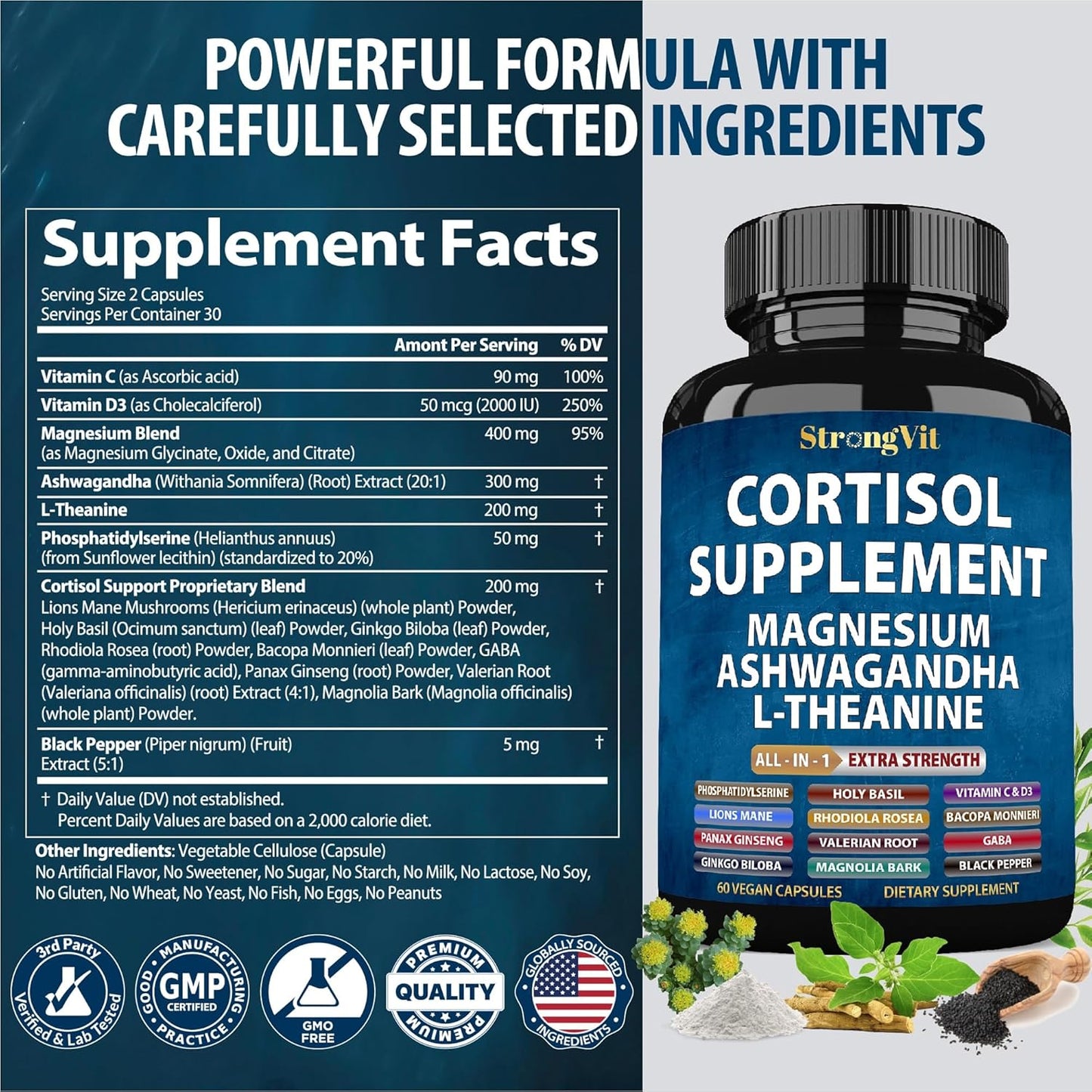 Women's Cortisol Support Supplement with Magnesium, Ashwagandha & L-Theanine - Reduce, Manage, Detox & Control Cortisol Levels for Calm, Clarity, Relaxation, and Focus - Espot.com.au
