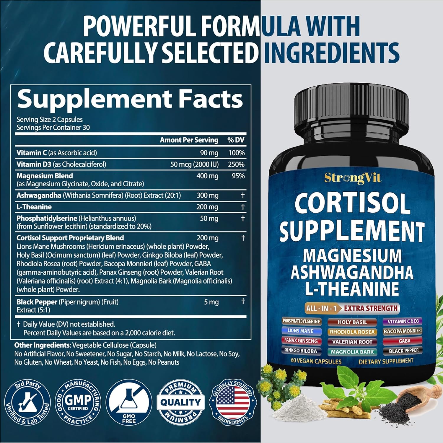 Women's Cortisol Support Supplement with Magnesium, Ashwagandha & L-Theanine - Reduce, Manage, Detox & Control Cortisol Levels for Calm, Clarity, Relaxation, and Focus - Espot.com.au