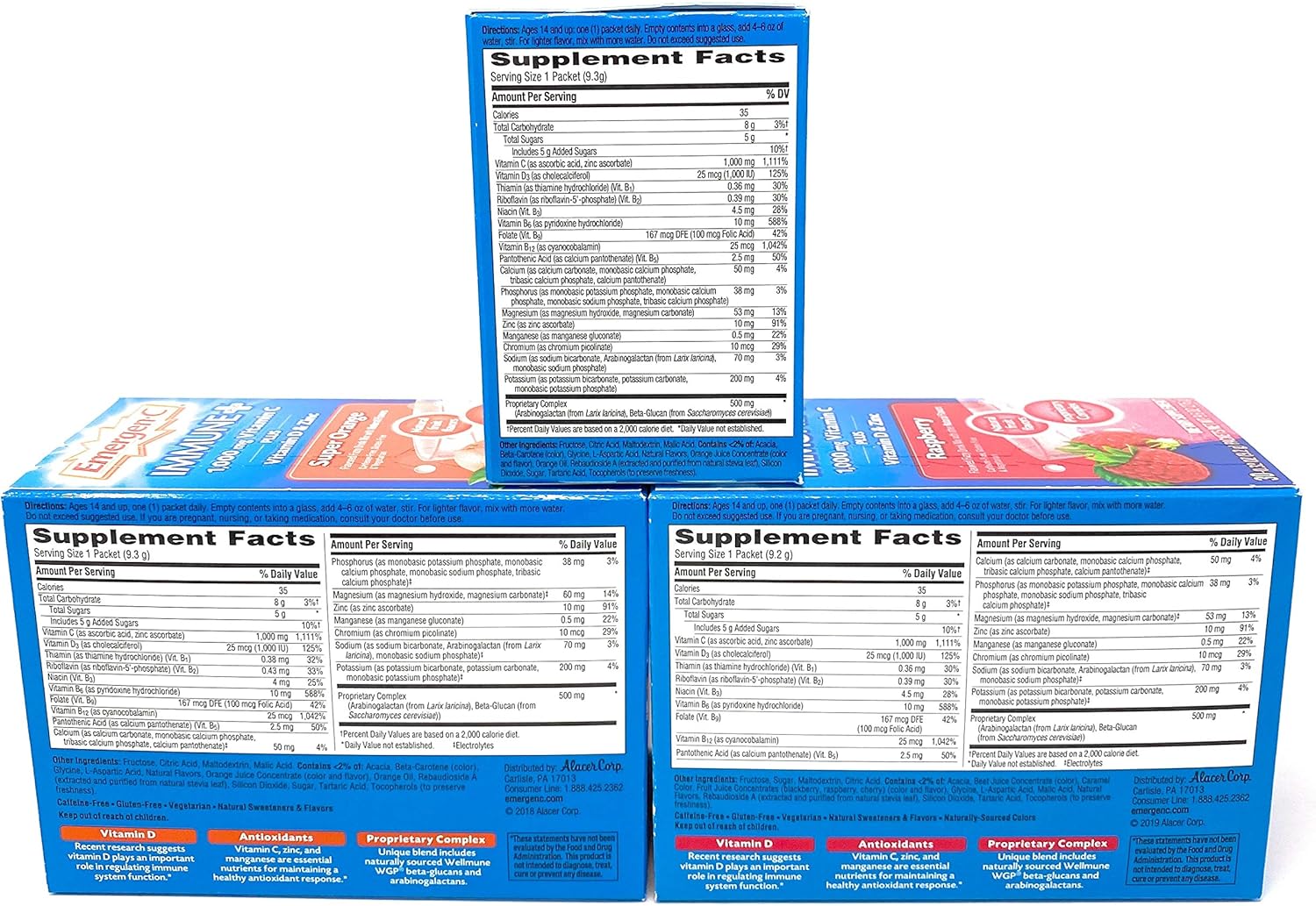 TUKIMA Emergen-C Immune+ Fizzy Drink Mix Powder, Super Orange and Raspberry - Dietary Supplement for Boosting Immunity - Espot.com.au