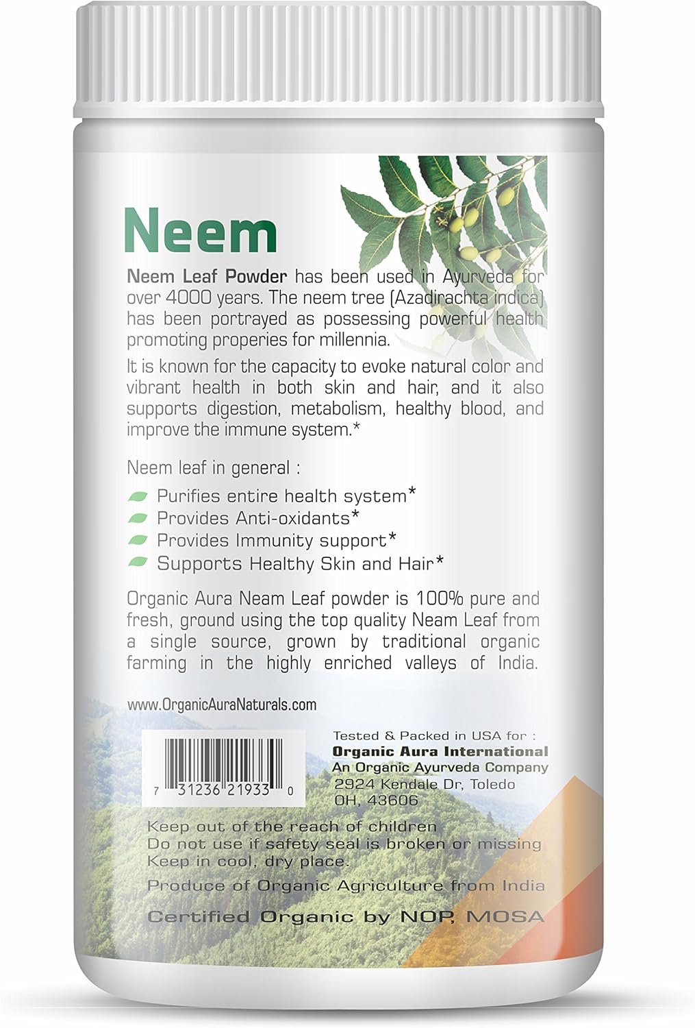 usda-certified-organic-neem-leaf-powder---100-pure-raw-green-neem-for-immune-support-skin-hair-antioxidants-and-detox---by-organic-aura-international-2