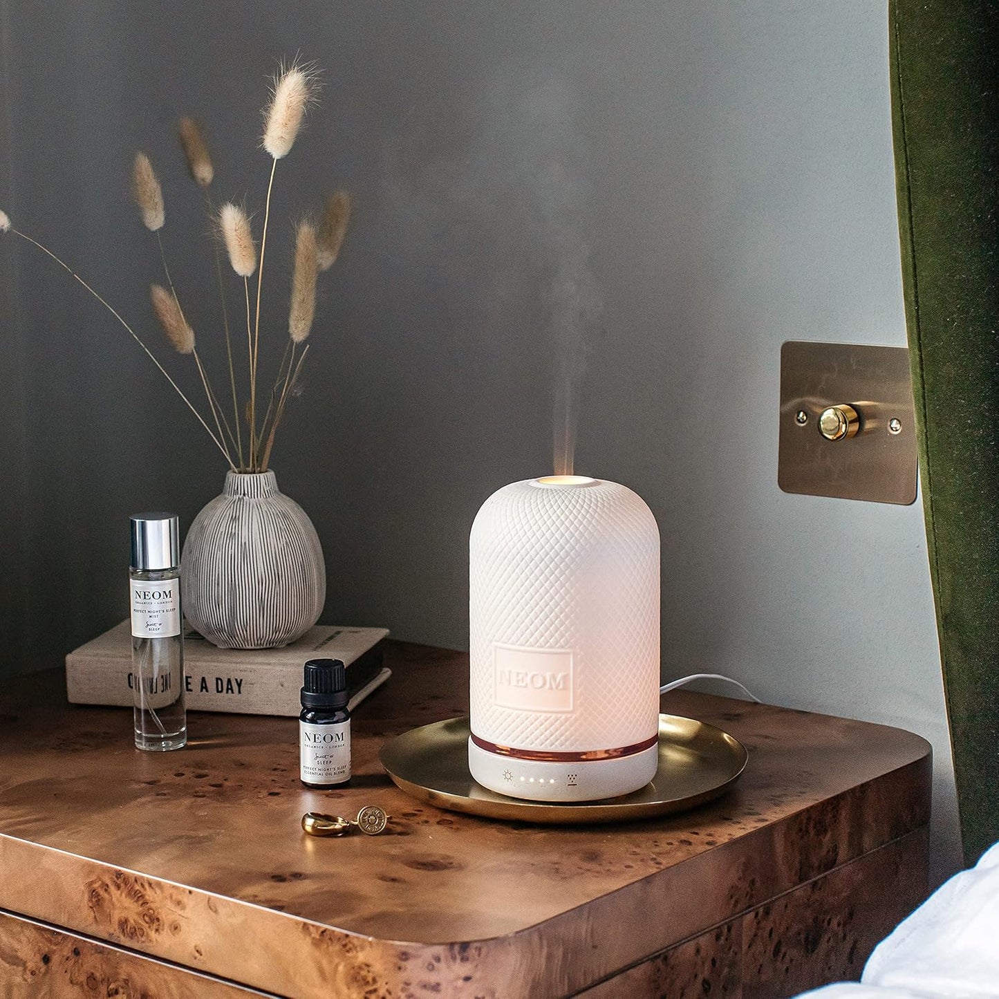 NEOM Ceramic Essential Oil Diffuser with LED Light & Timer - Best for Medium Spaces - Plug-in Aromatherapy Diffuser for Home Fragrance - Espot.com.au