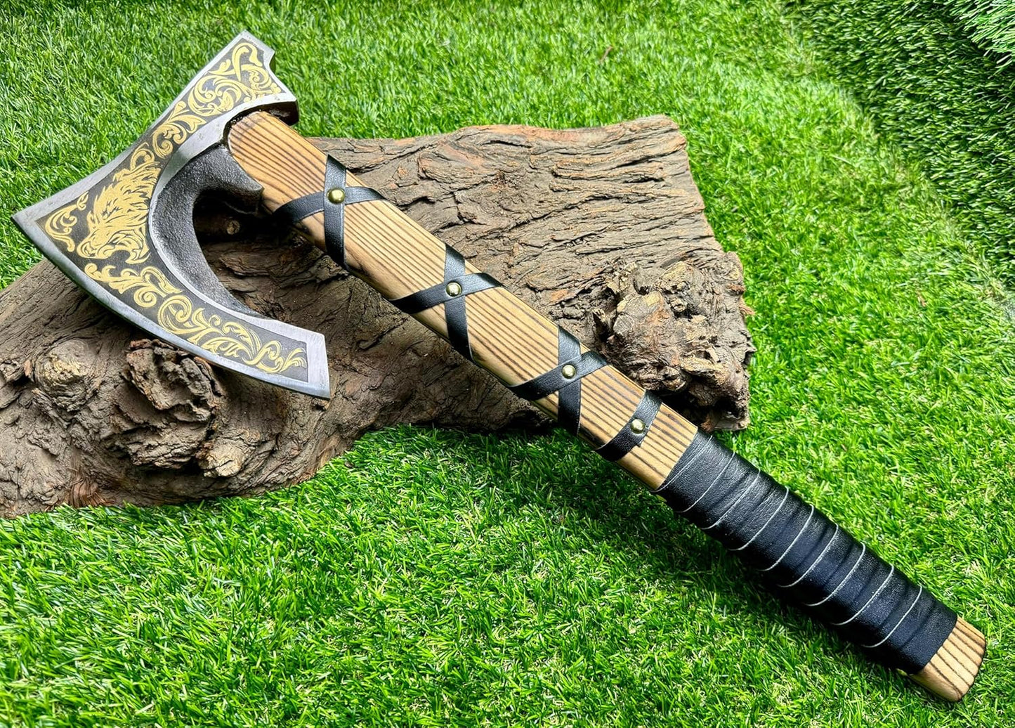 handmade-viking-axe-with-rosewood-handle---poshland-ax-7004---unique-custom-gift-for-camping-and-outdoors-4