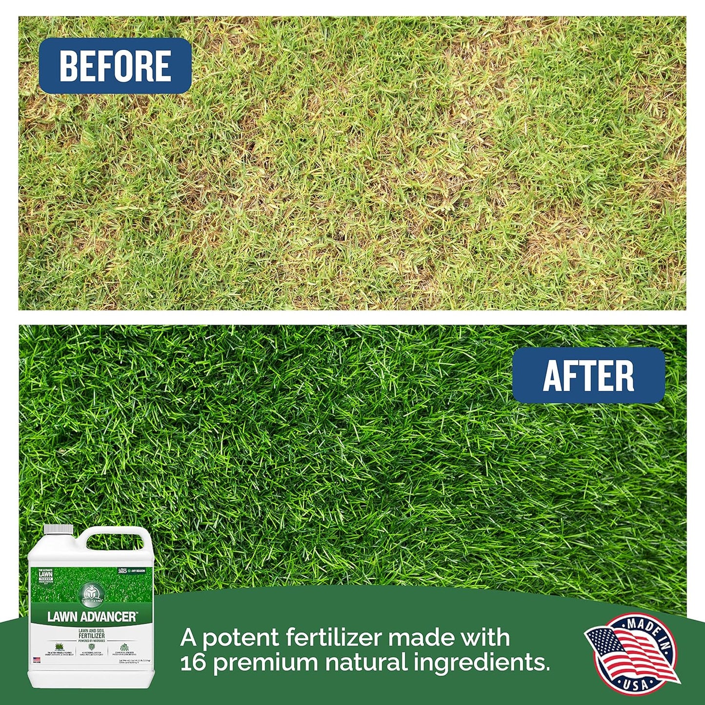 Turf Titan Lawn Advancer - 32 oz Green Lawn Booster and Fertilizer - Fast Acting Grass Growth Formula - Covers 8,000 Sq Ft - Espot.com.au