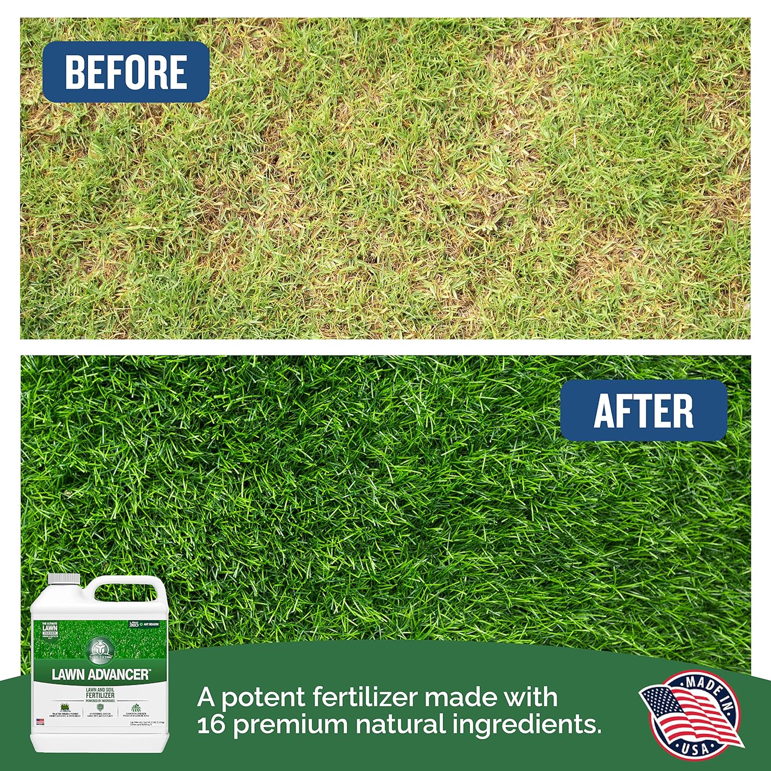 Turf Titan Lawn Advancer - 32 oz Green Lawn Booster and Fertilizer - Fast Acting Grass Growth Formula - Covers 8,000 Sq Ft - Espot.com.au