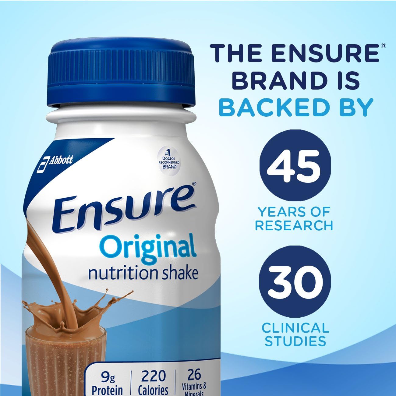 Abbott Ensure Original Nutrition Shake - 9g Protein, Meal Replacement, Milk Chocolate, 8 fl oz - 16 Pack