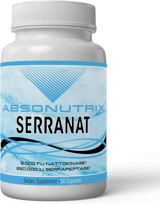 Absonutrix Serranat 60 Capsules 600mg: Enhance Heart and Joint Health, Supports Sinus - Made in USA