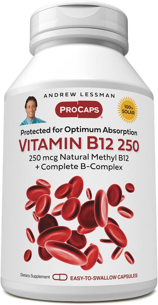 Absorption-Protected Methylcobalamin B12 Capsules for Energy and Stress Support - 180 Count
