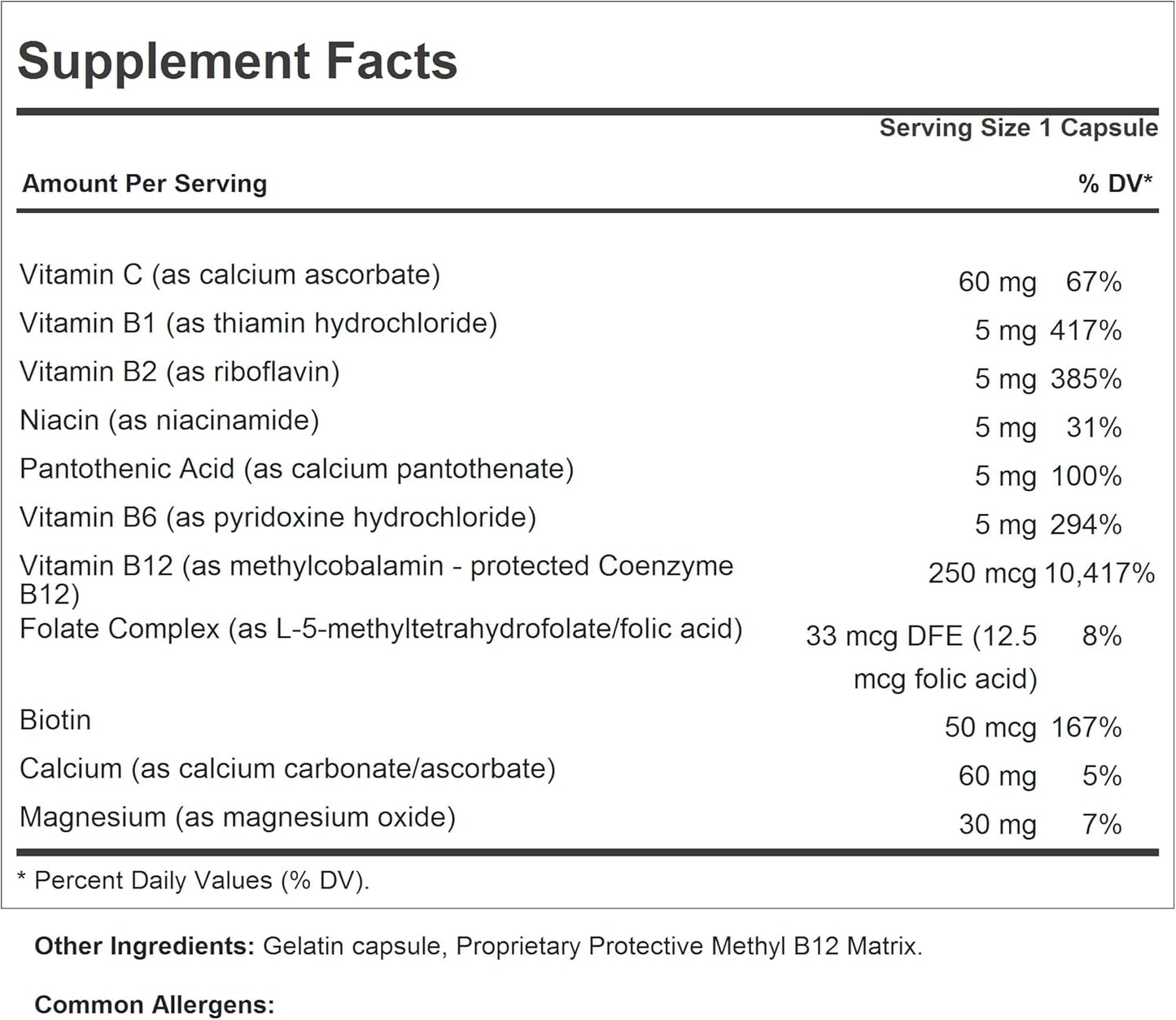 Absorption-Protected Methylcobalamin B12 Capsules for Energy and Stress Support - 180 Count